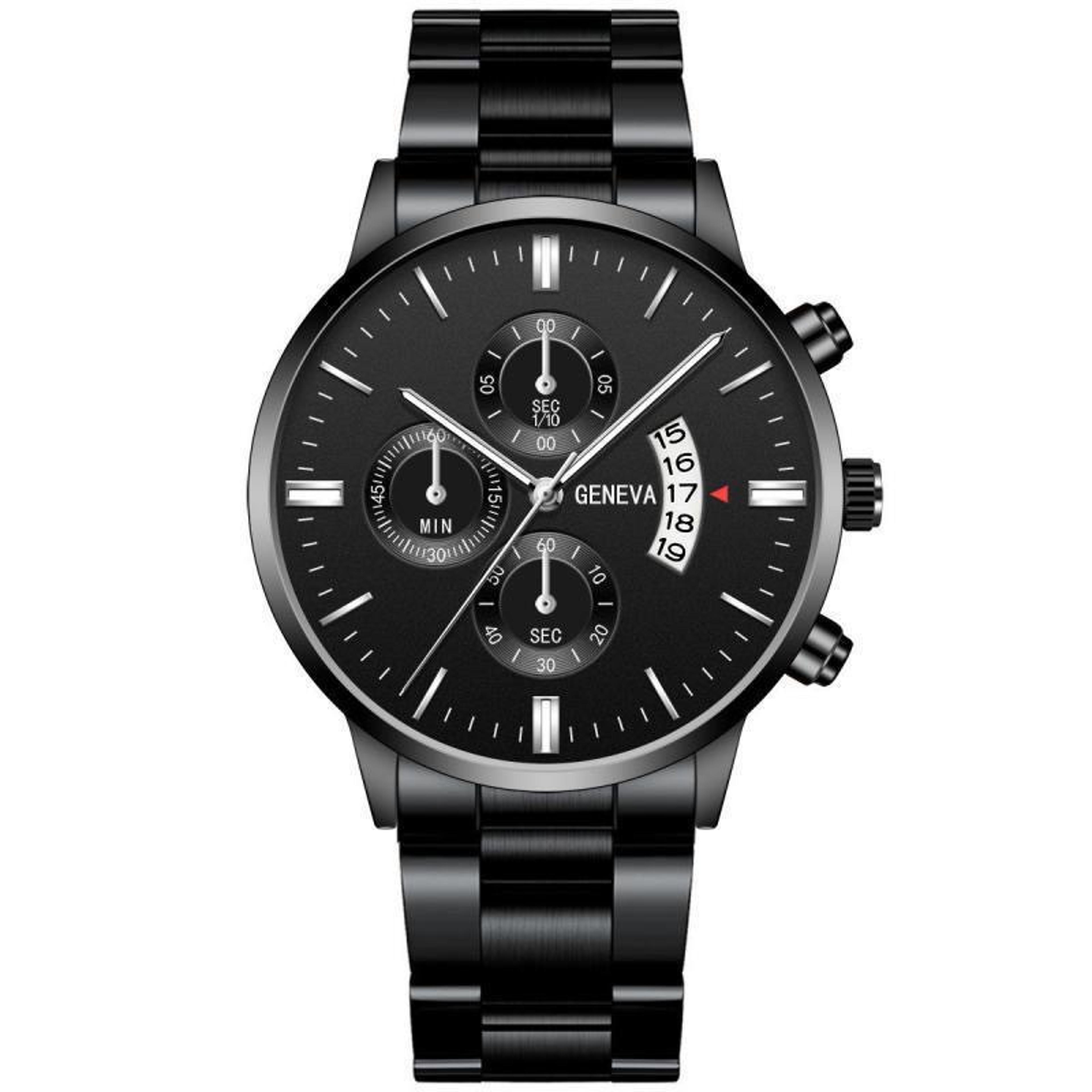 luxury mens sports watch with calendar quartz movement stylish business wristwatch