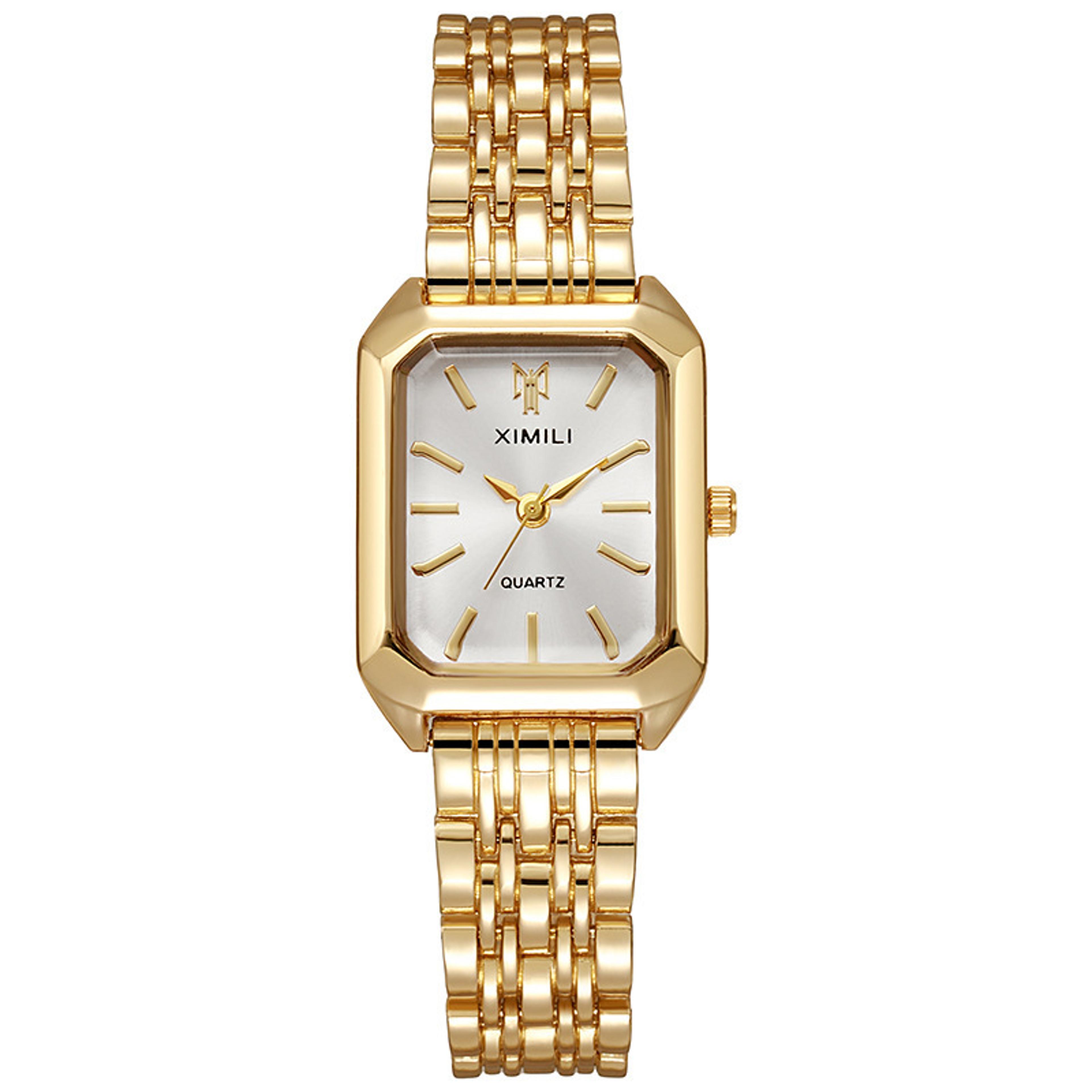 luxury gold plated square ladies watch elegant fashion quartz wristwatch