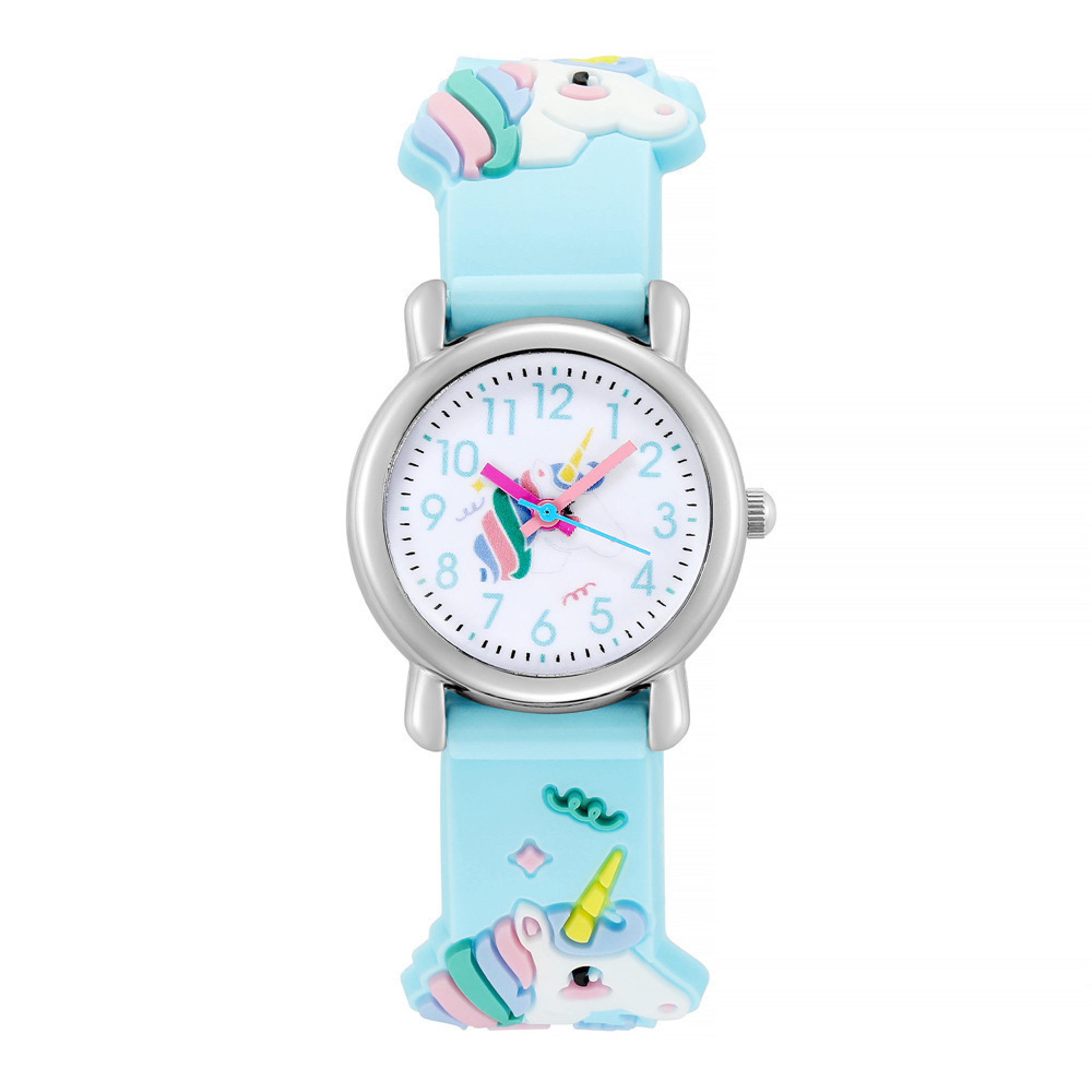 cute unicorn pattern kids watch for girls boys cartoon quartz silicone wristwatch
