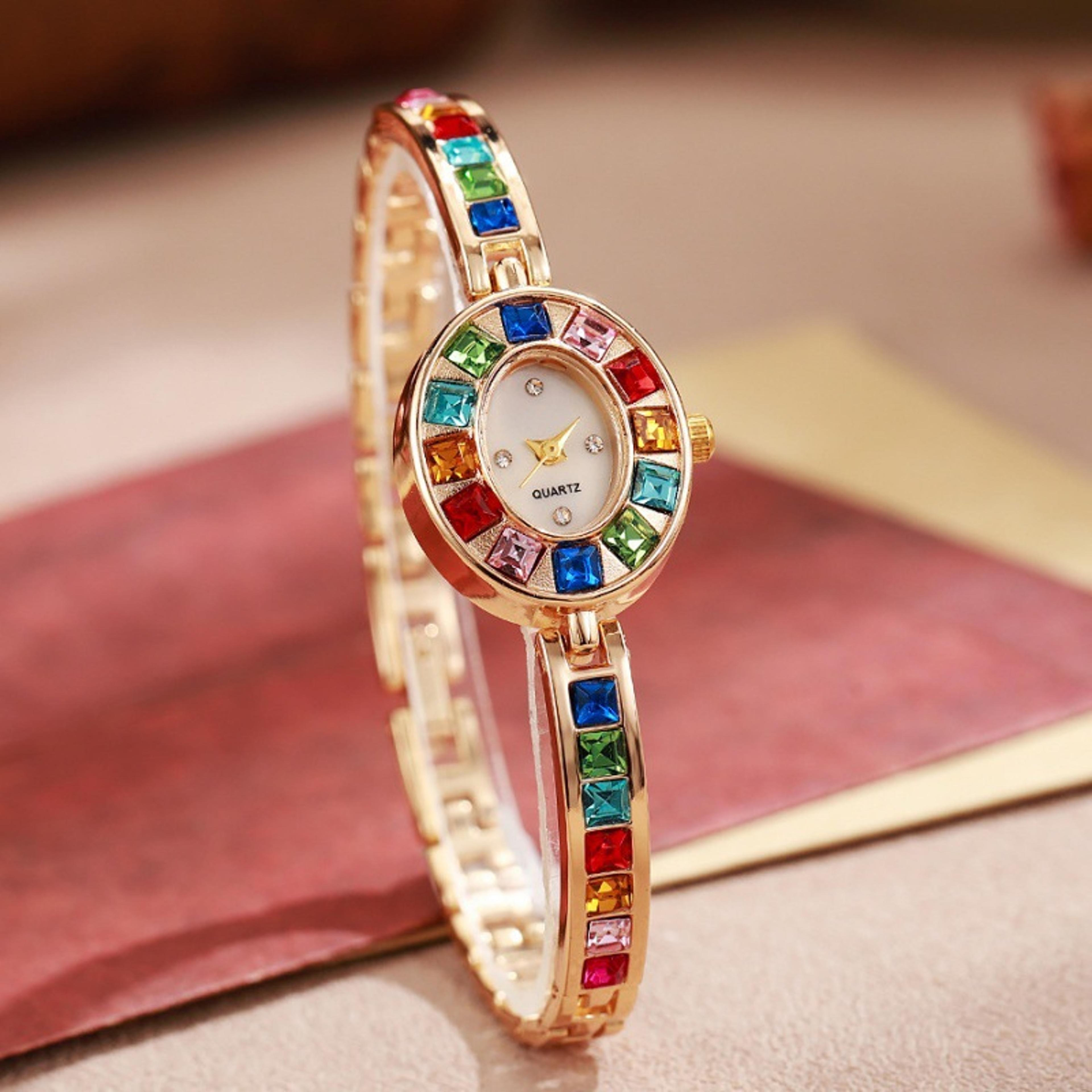 fashion rhinestone women watch square dial ladies quartz bracelet wristwatch