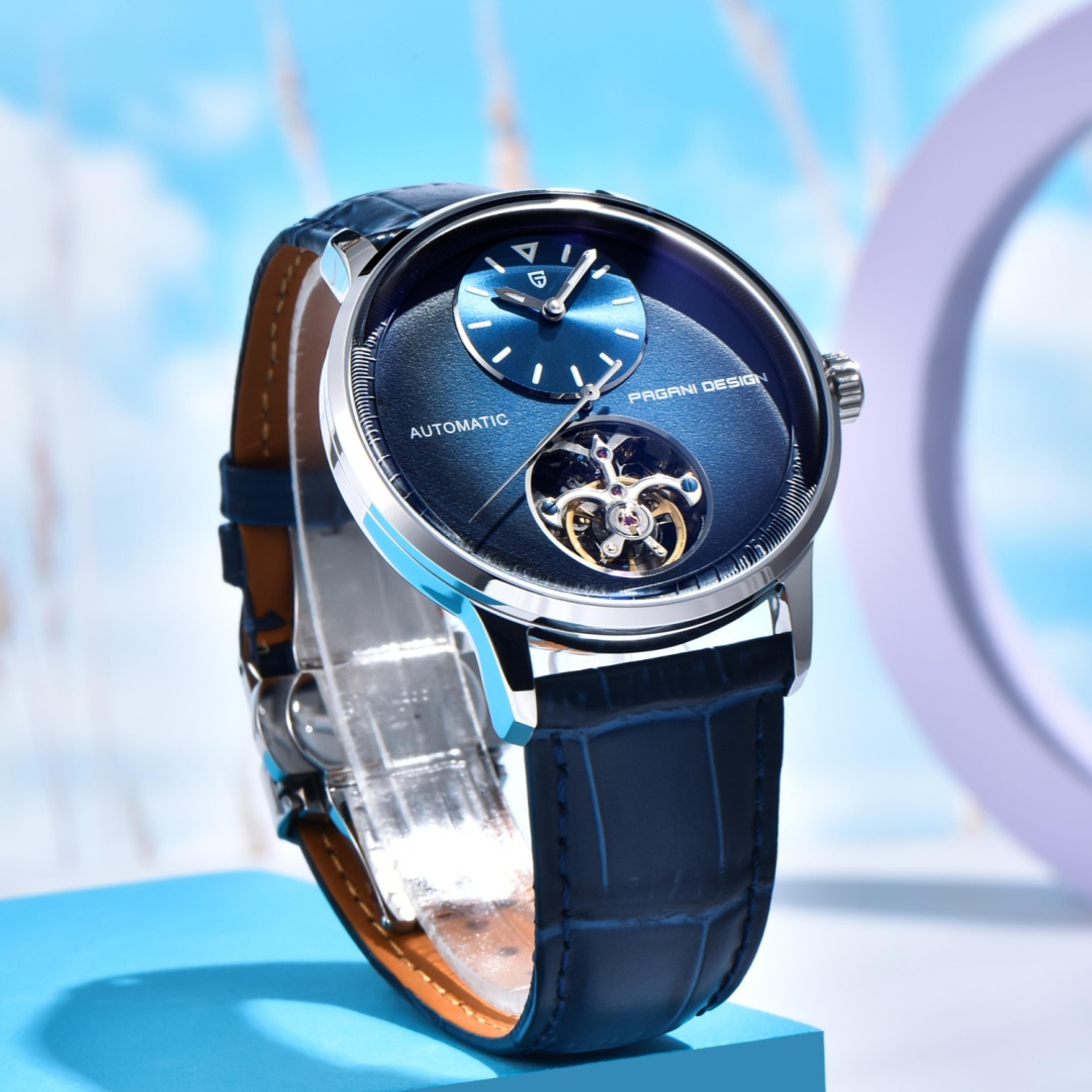 mens skeleton automatic waterproof luminous timepiece