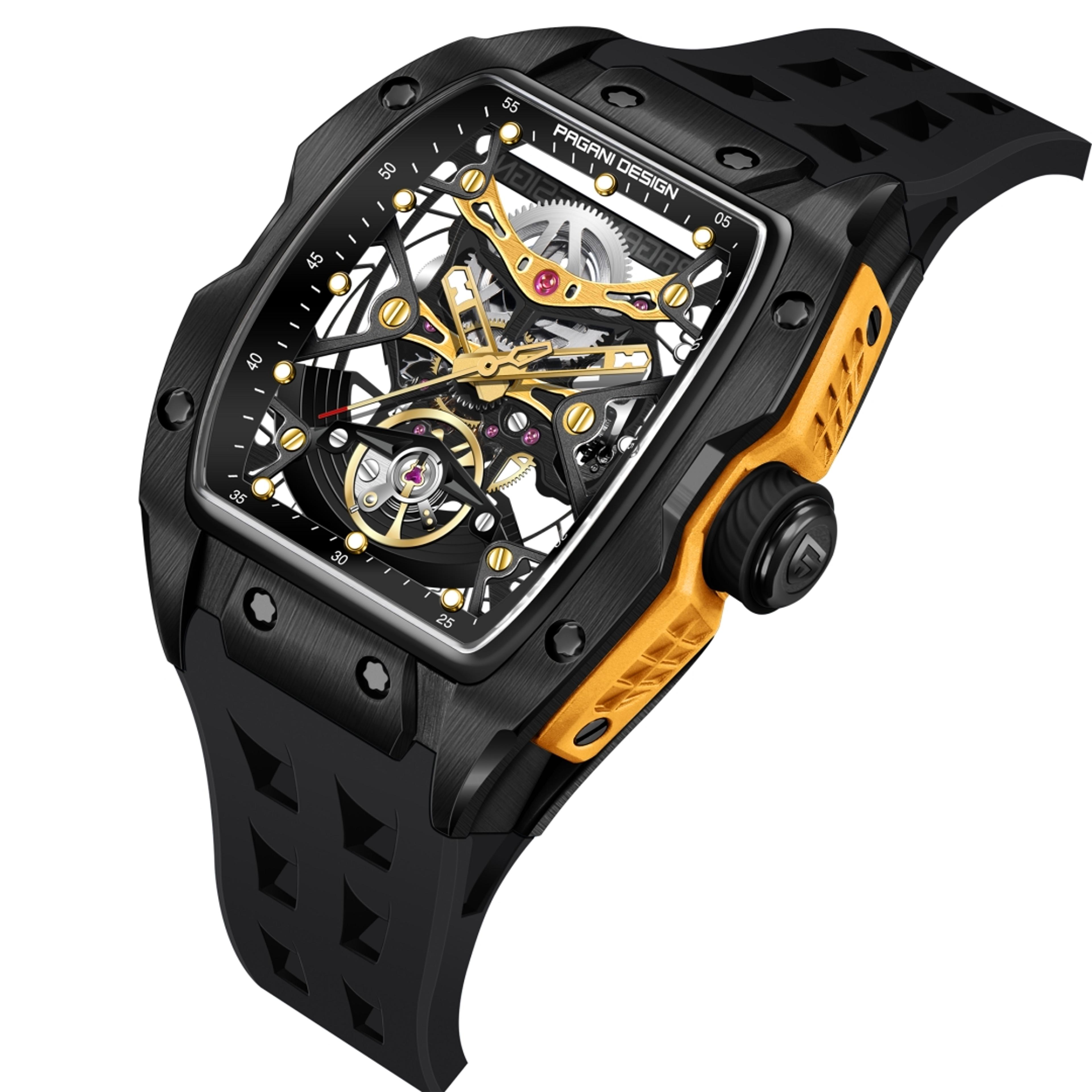 mens automatic skeleton watch with sapphire crystal