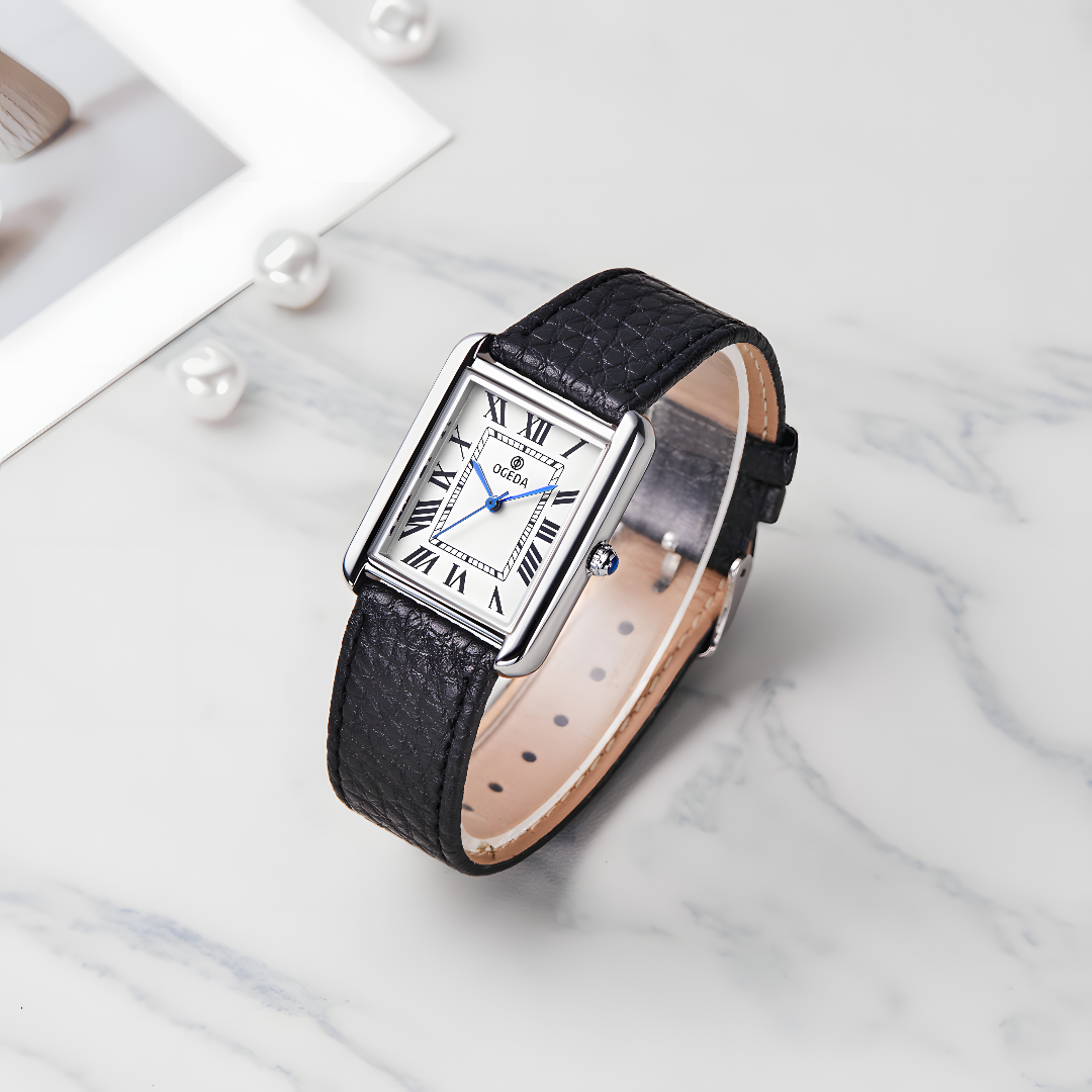 square dial couple watches waterproof quartz leather strap watches for men and women