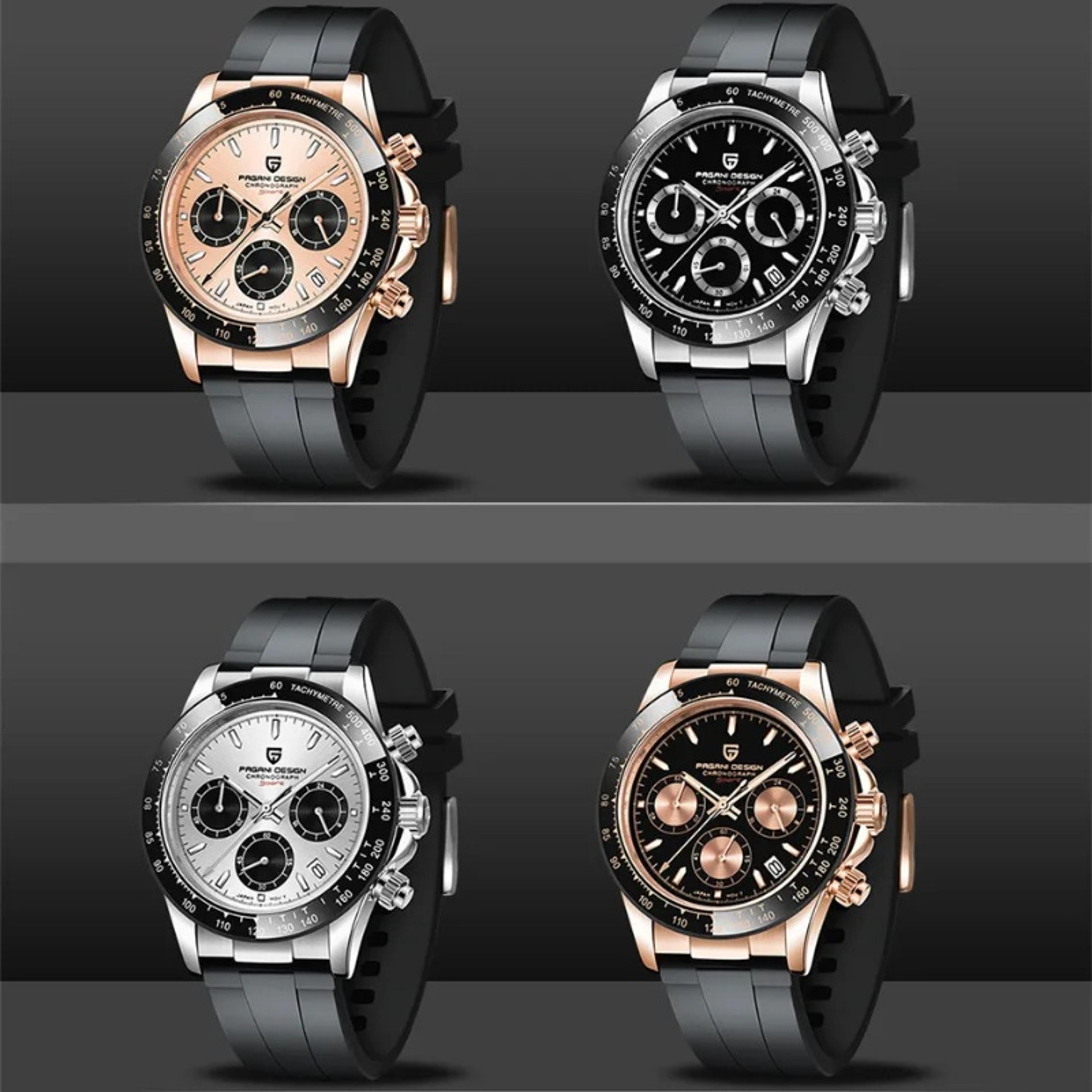 men quartz chronograph watch with sapphire crystal stainless steel waterproof design