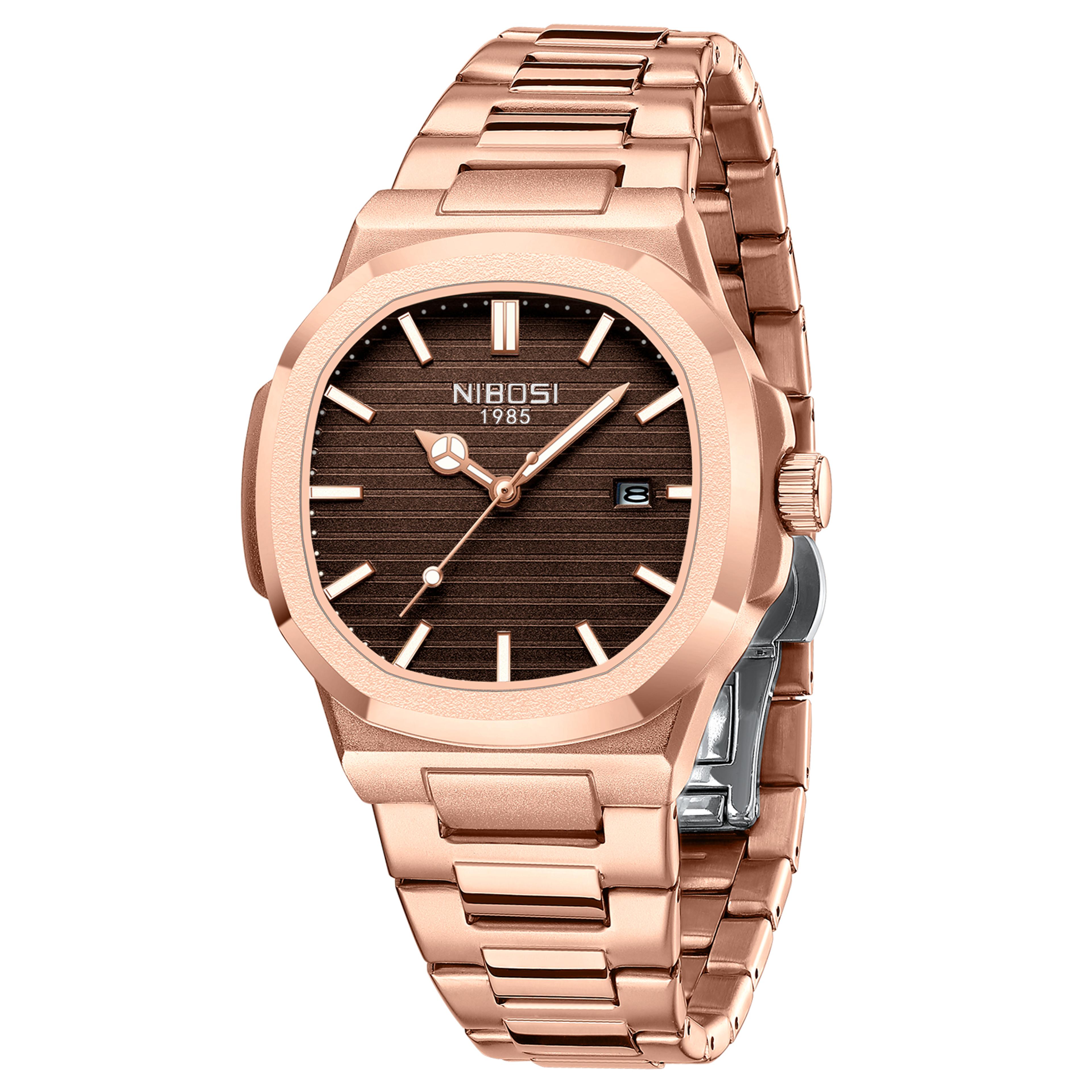 mens military analog quartz stainless steel waterproof date watch