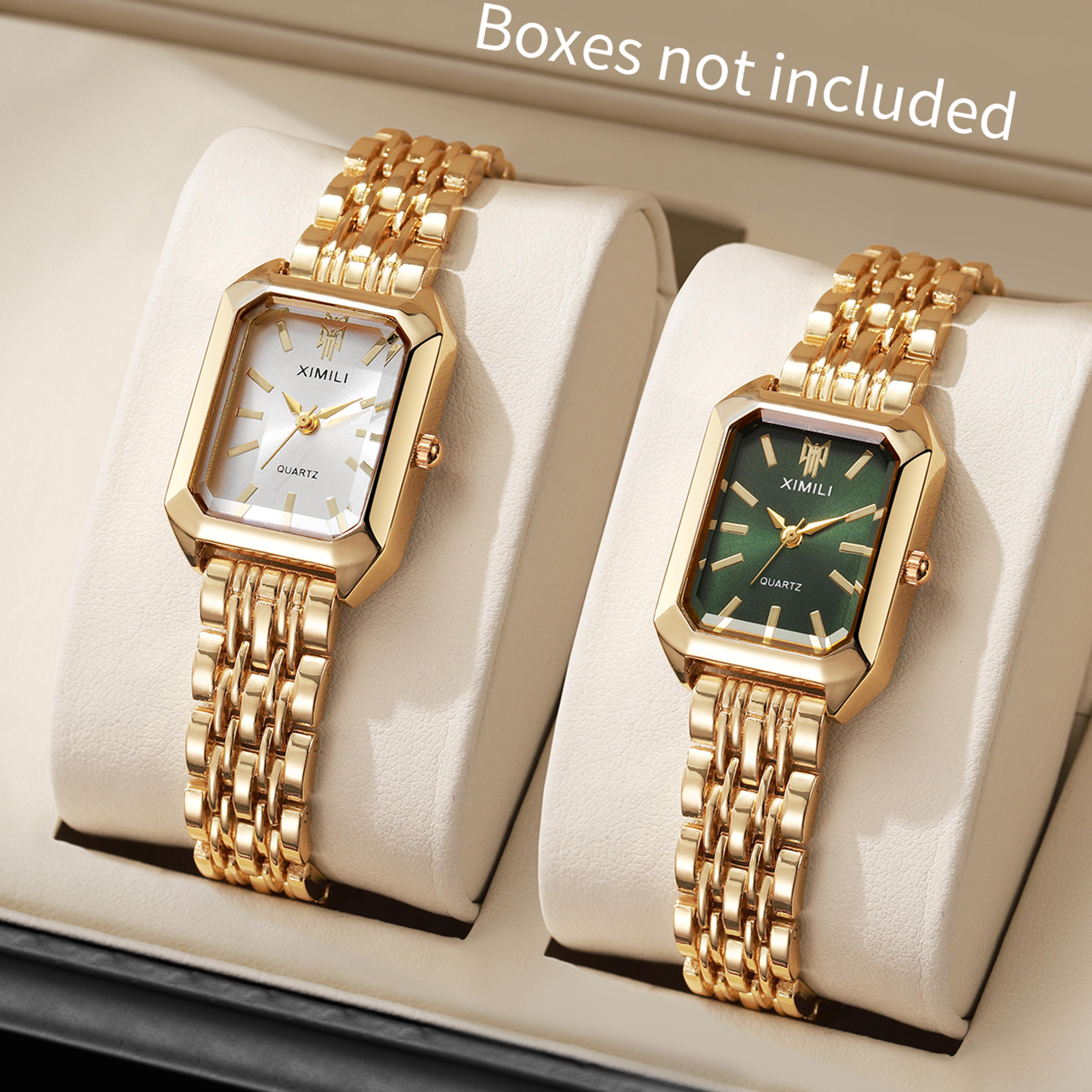 luxury rectangle women quartz watch stainless steel band fashion wristwatch