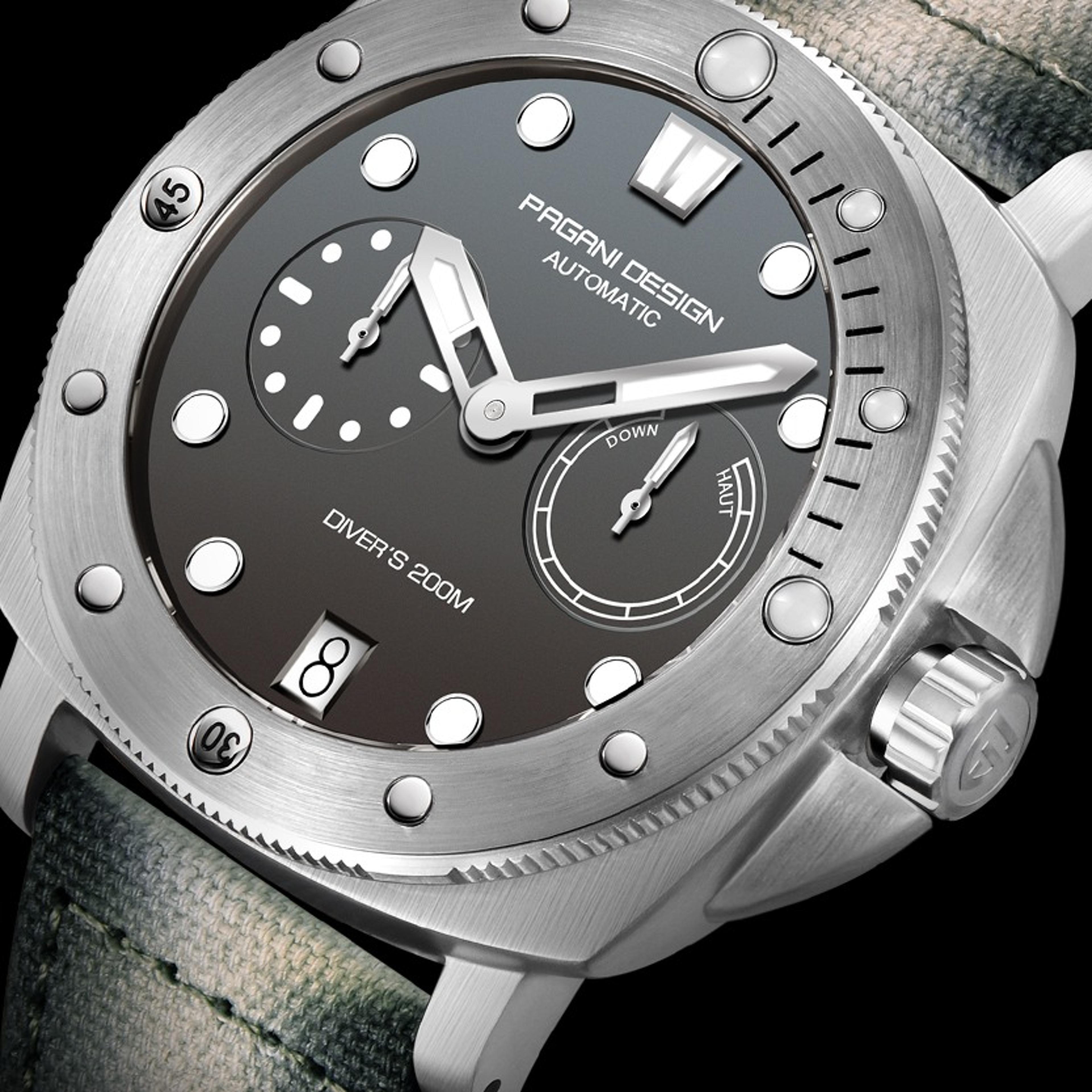 mens automatic diver watch with ar sapphire crystal