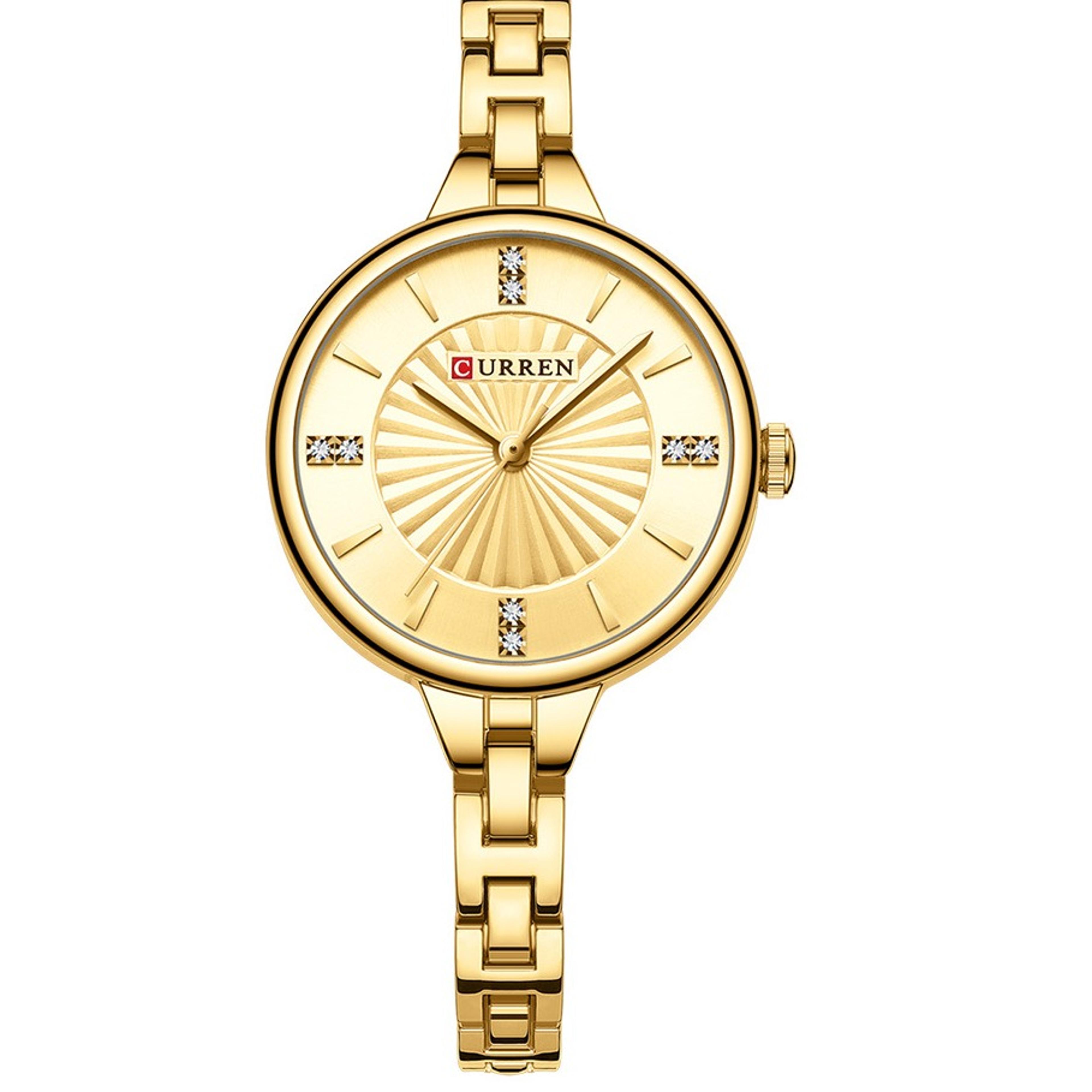 womens elegant gold silver stainless steel quartz watch waterproof fashion wristwatch
