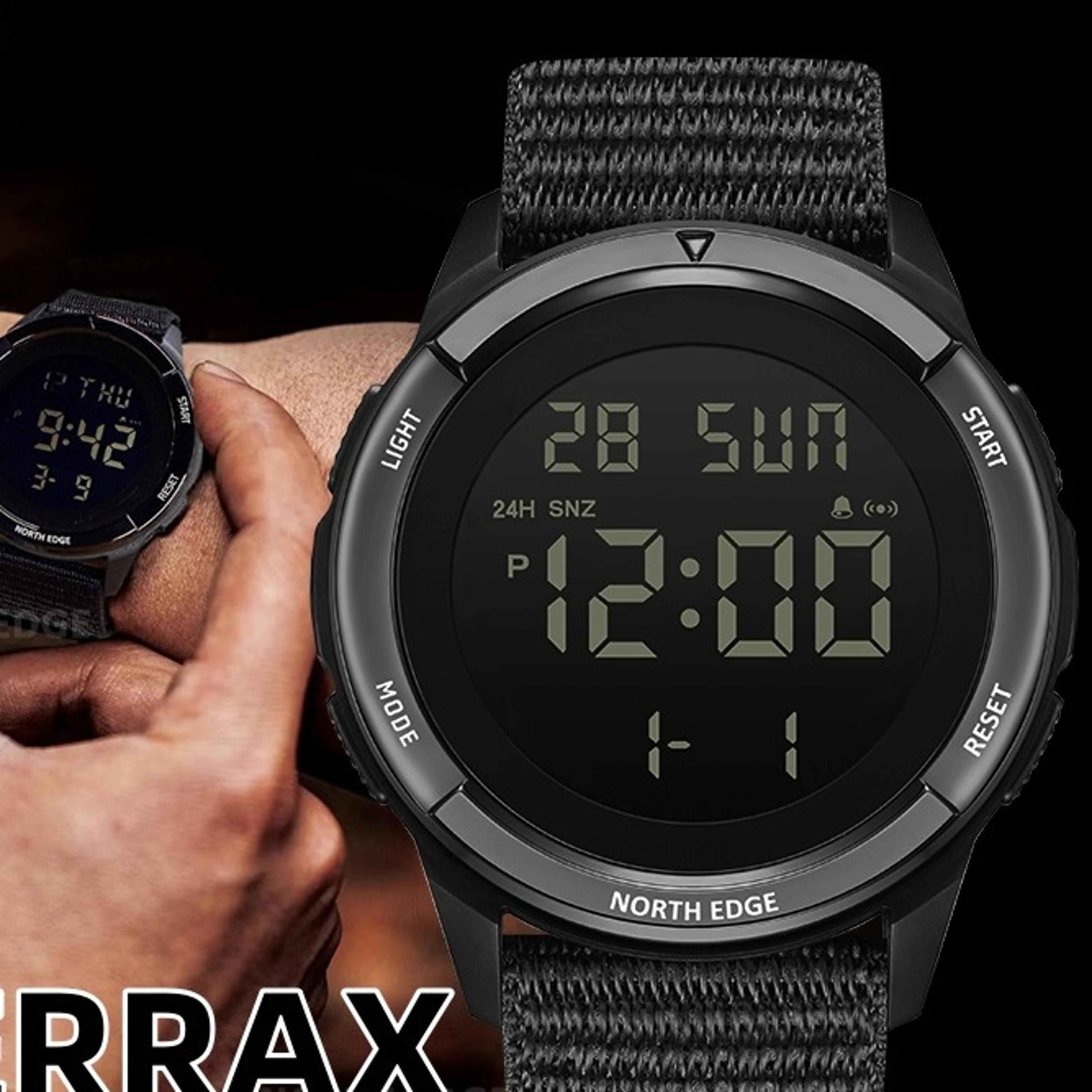 waterproof men sports watch with stopwatch countdown and luminous display