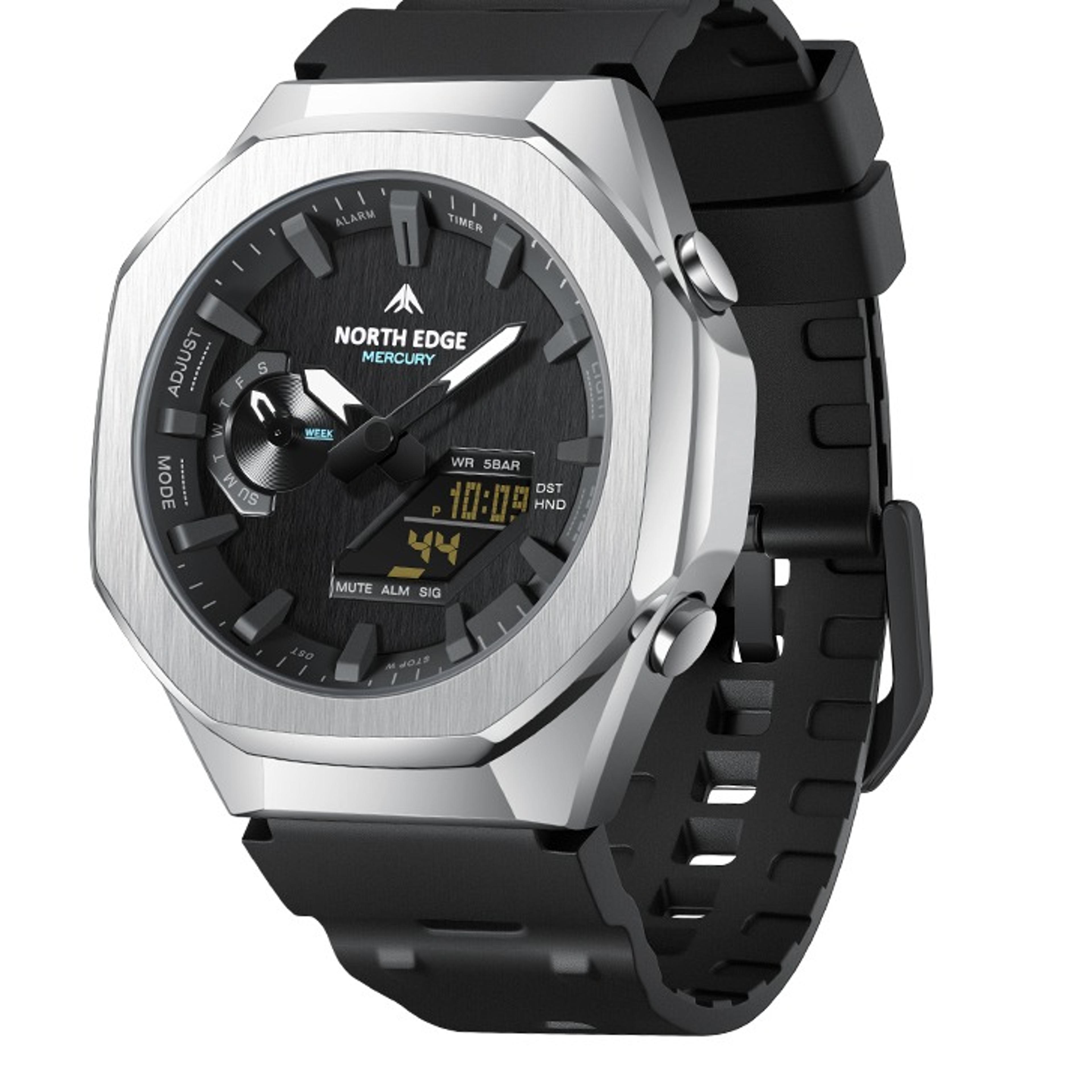 trend sports dual display quartz watch for men with luminous chronograph waterproof design