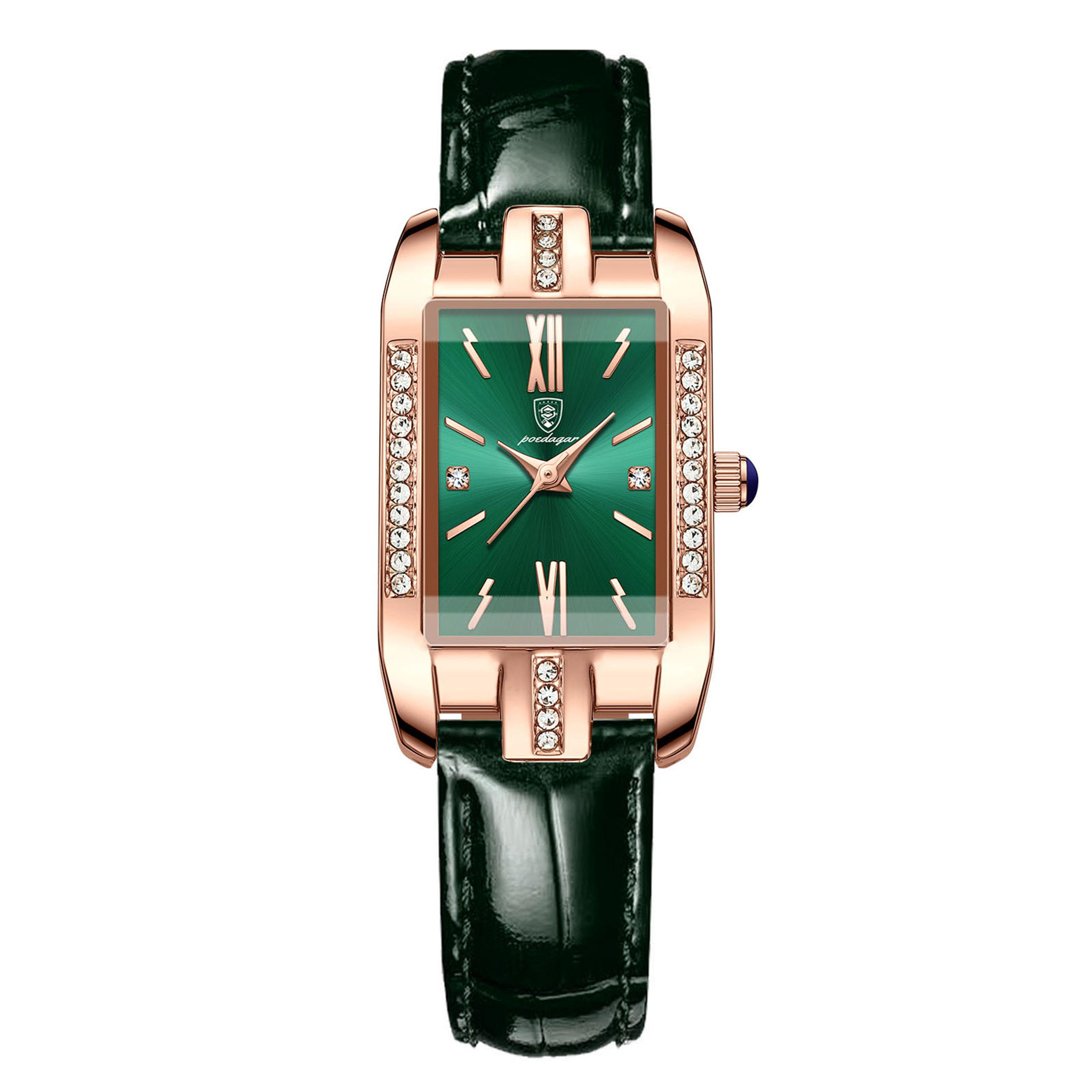 luxury diamond women quartz watch elegant waterproof leather band fashion gift