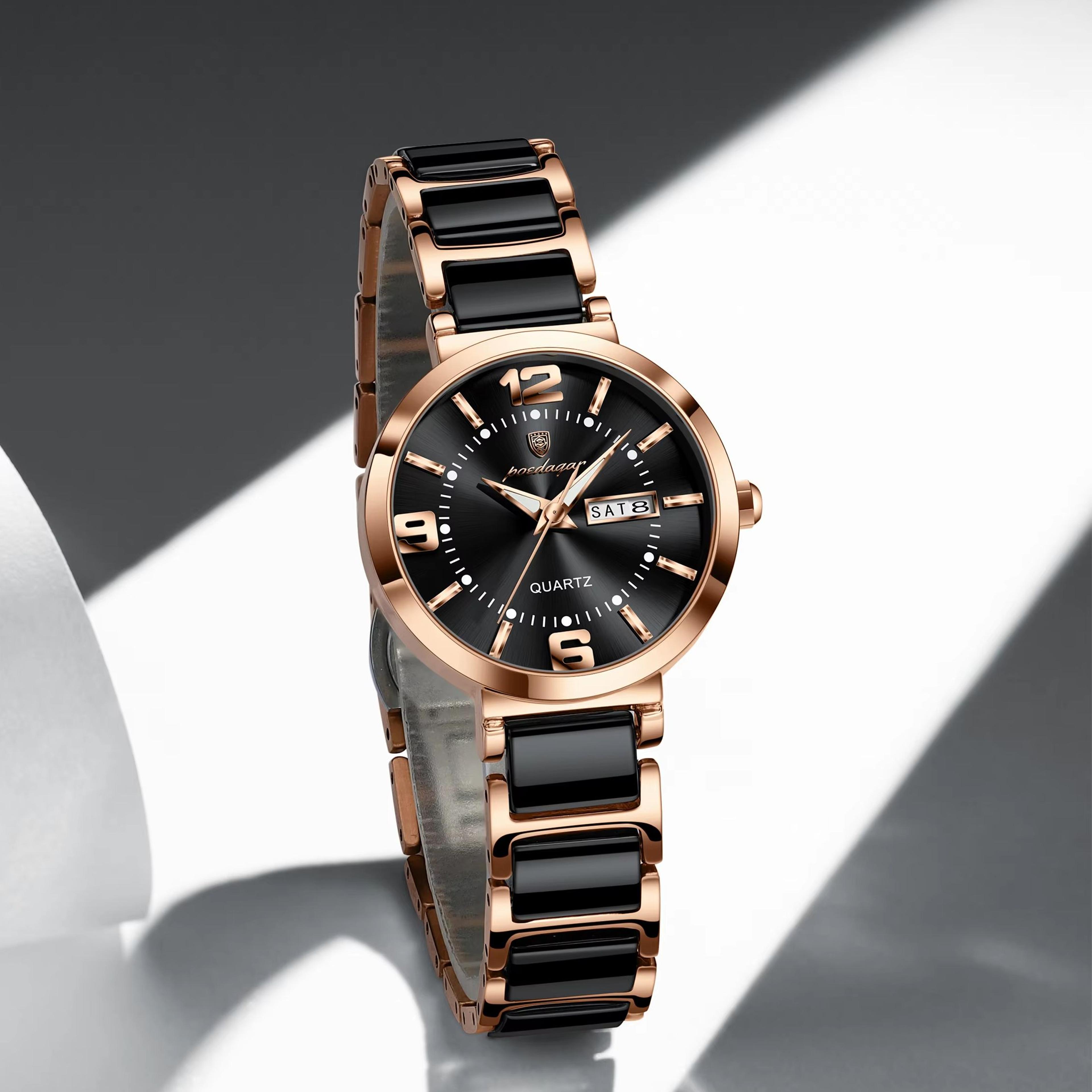 elegant womens waterproof stainless steel quartz watch luxury ladies fashion timepiece