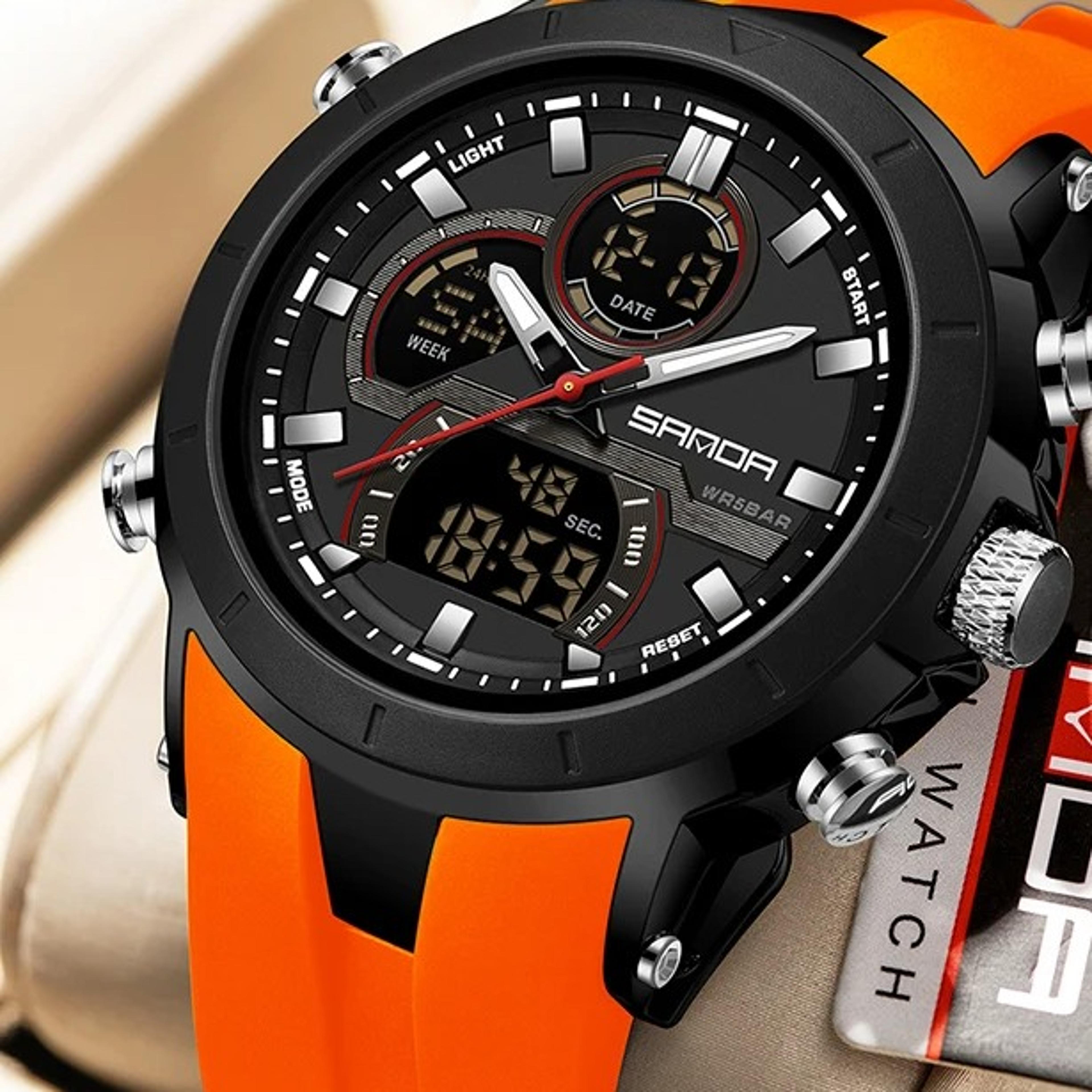 military digital sports watch for men with led display alarm countdown waterproof design