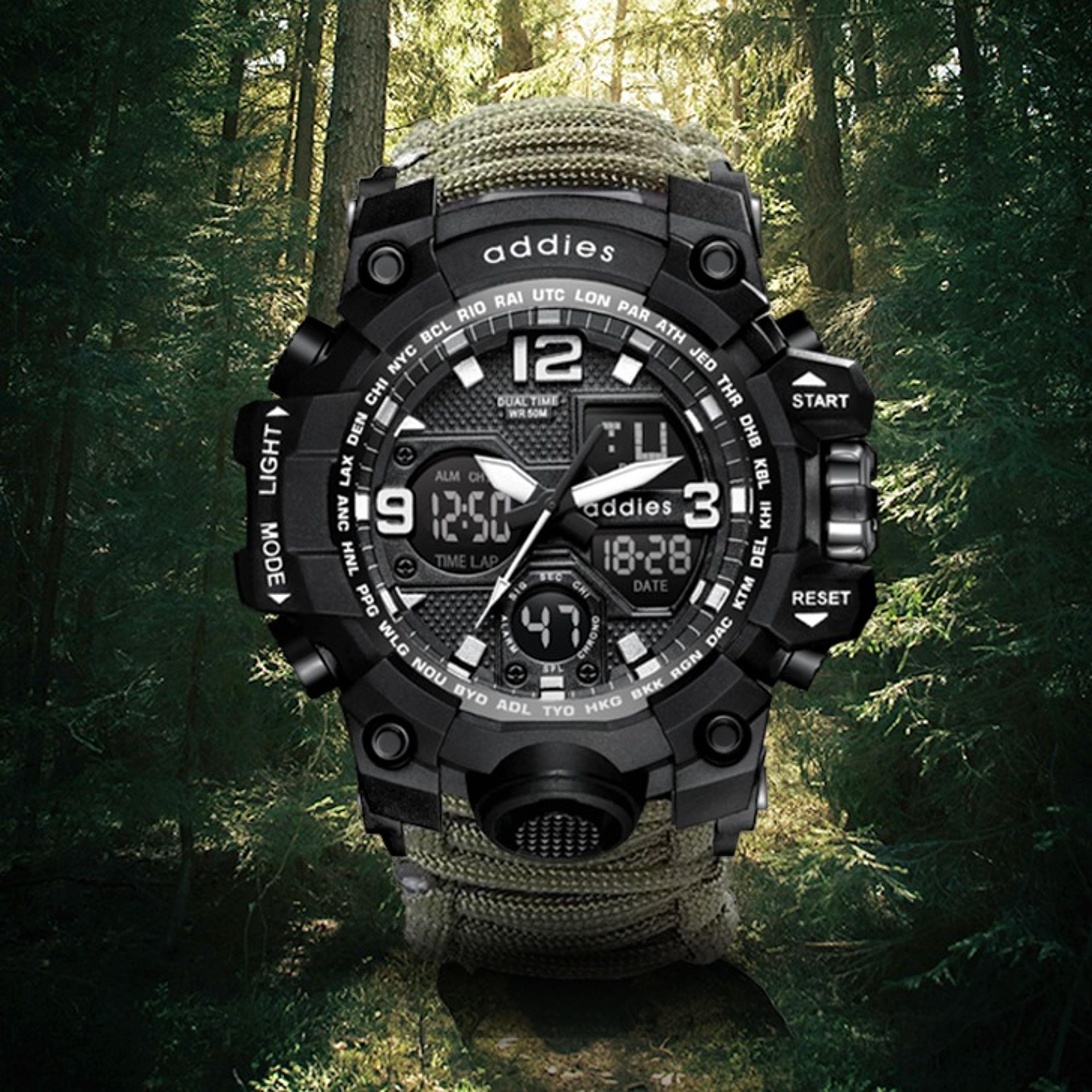 outdoor sports led digital mens watch compass waterproof multifunction army watch