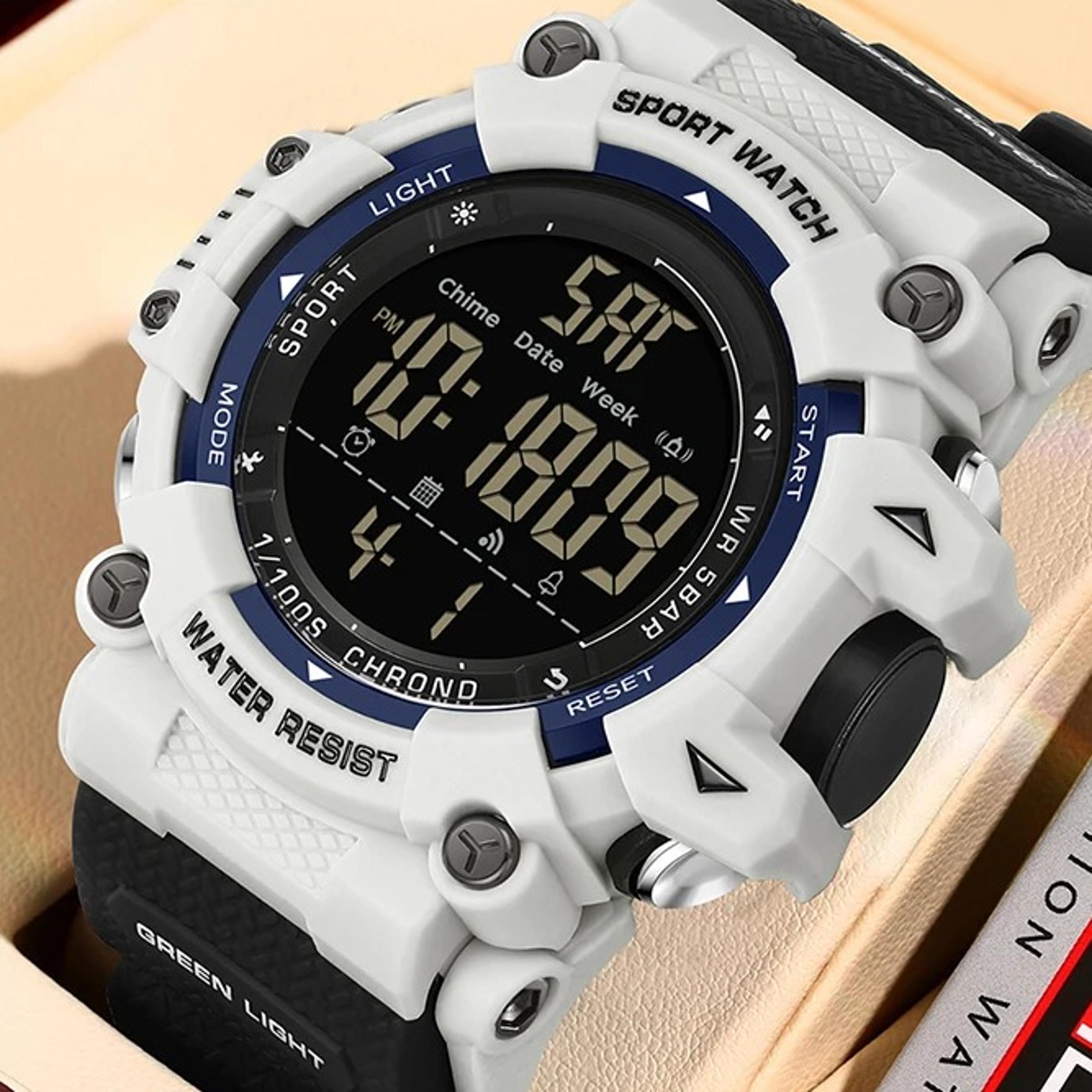 mens sports led digital watch with analog display countdown alarm and luminous design