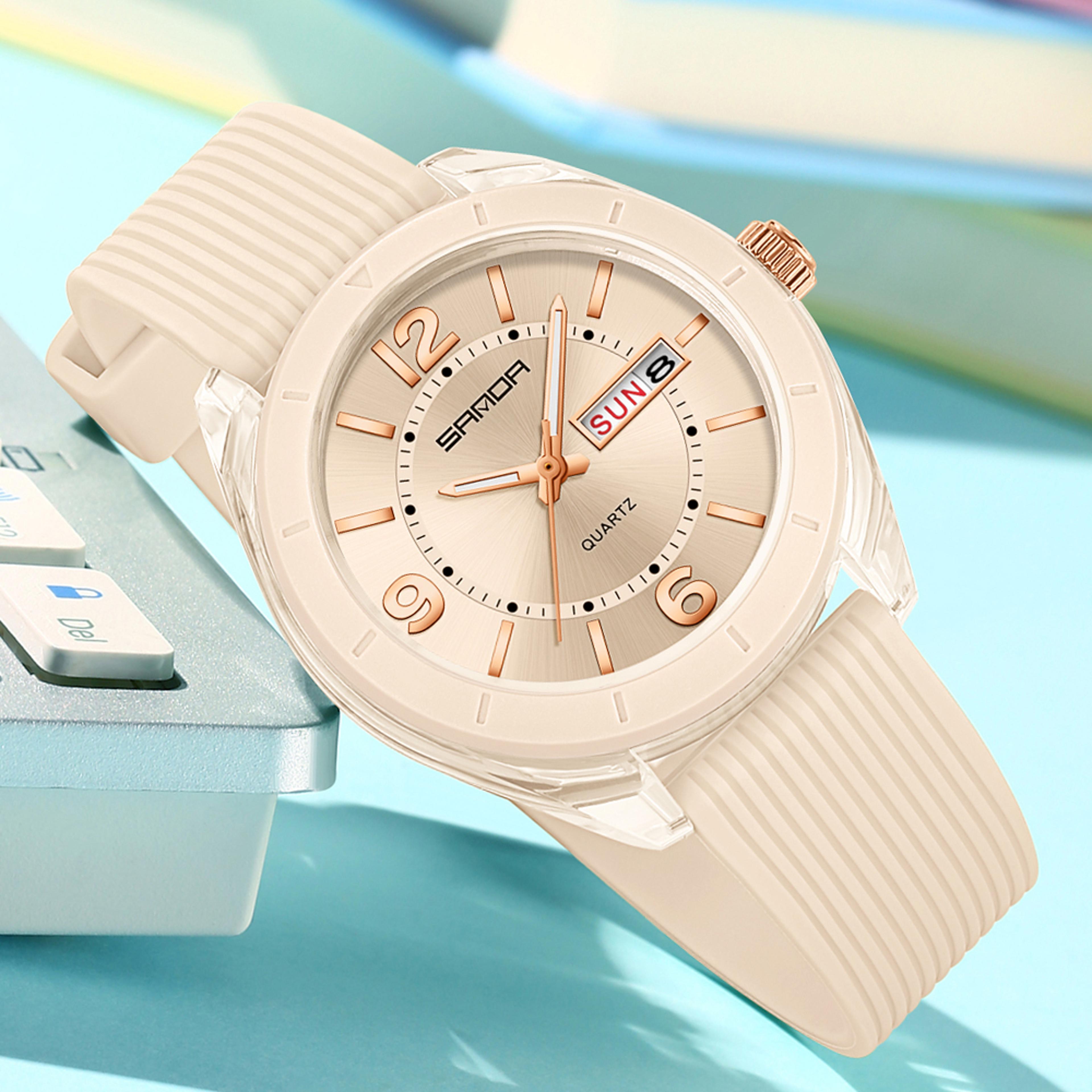 luxury waterproof quartz watch for women elegant analog ladies wristwatch with auto date week