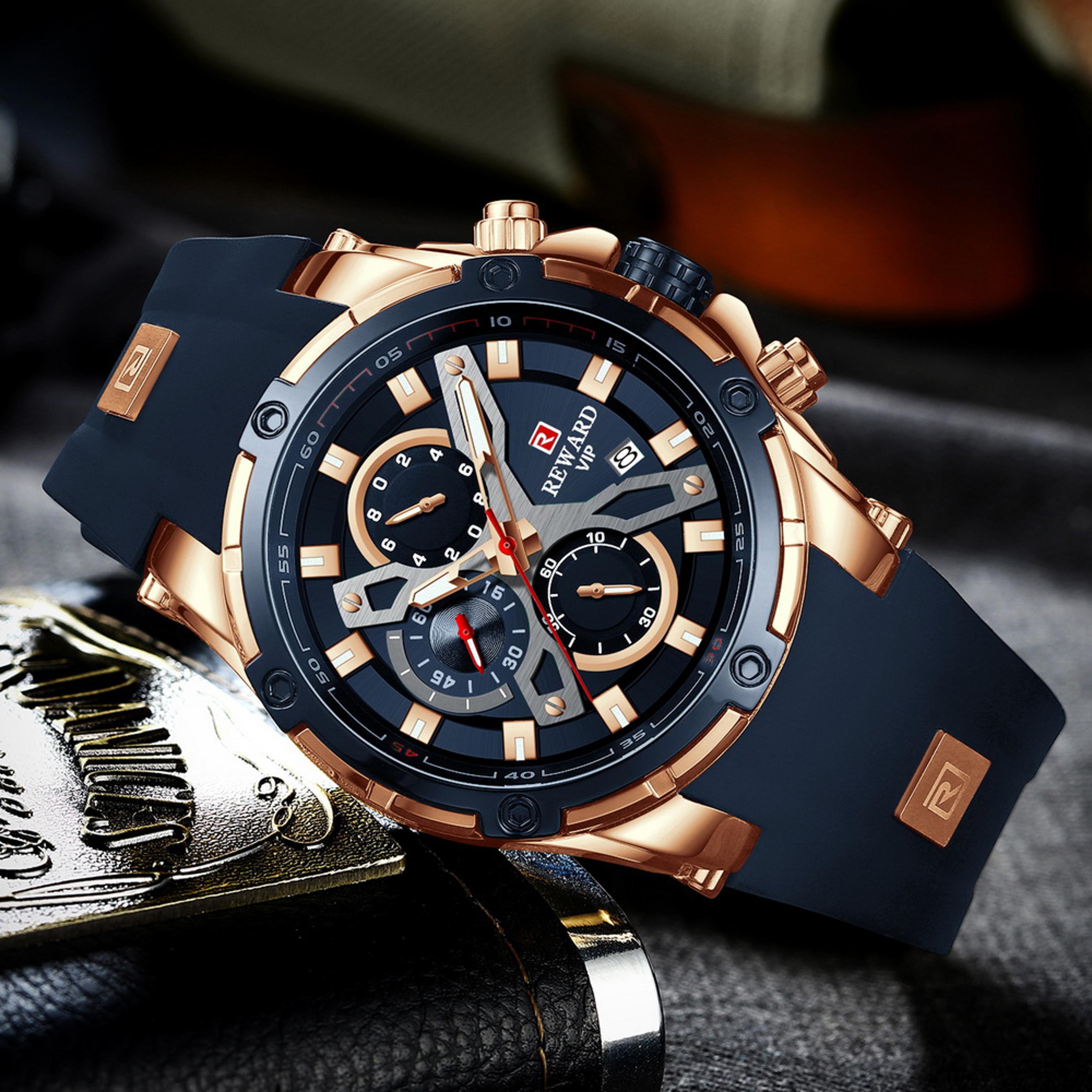 luxury sport men quartz chronograph watch waterproof luminous date wristwatch