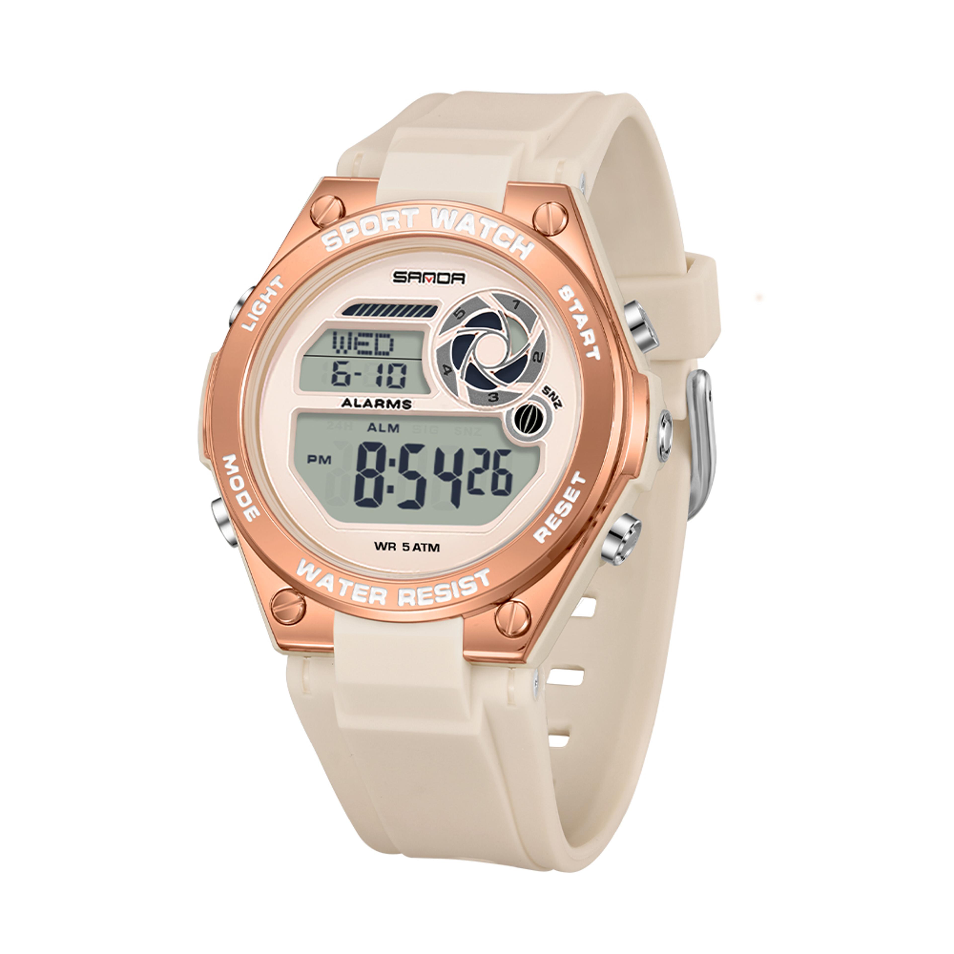 women sports digital watch with luminous waterproof tpu strap casual wristwatch