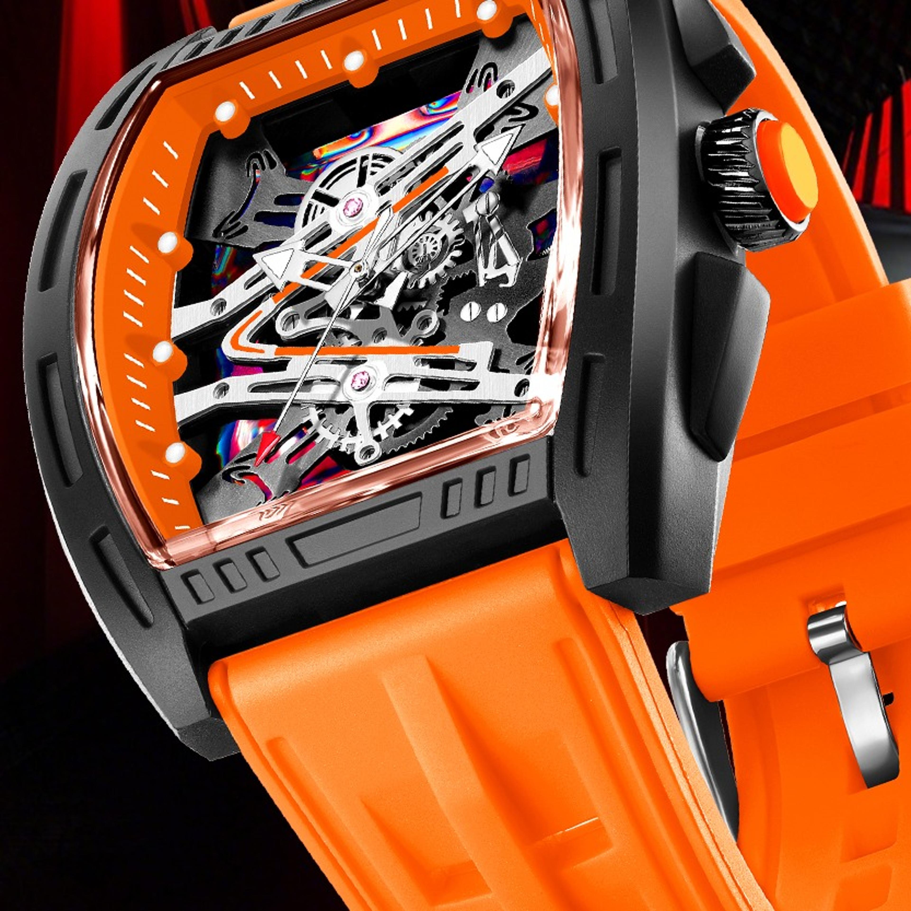 luxury wine barrel dial mens quartz watch waterproof luminous sports watch