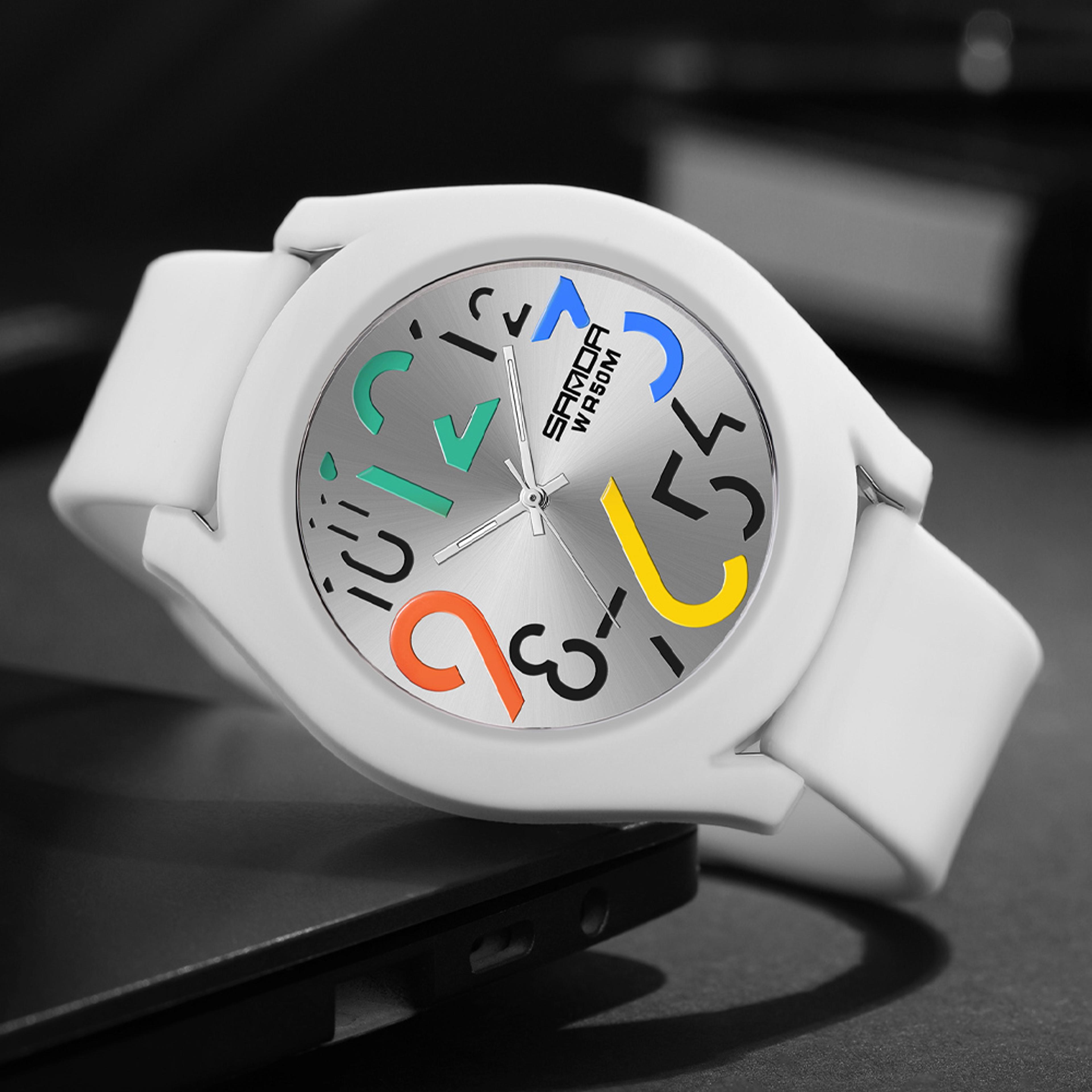 luxury elegant women men quartz wristwatch with waterproof tpu strap and luminous dial