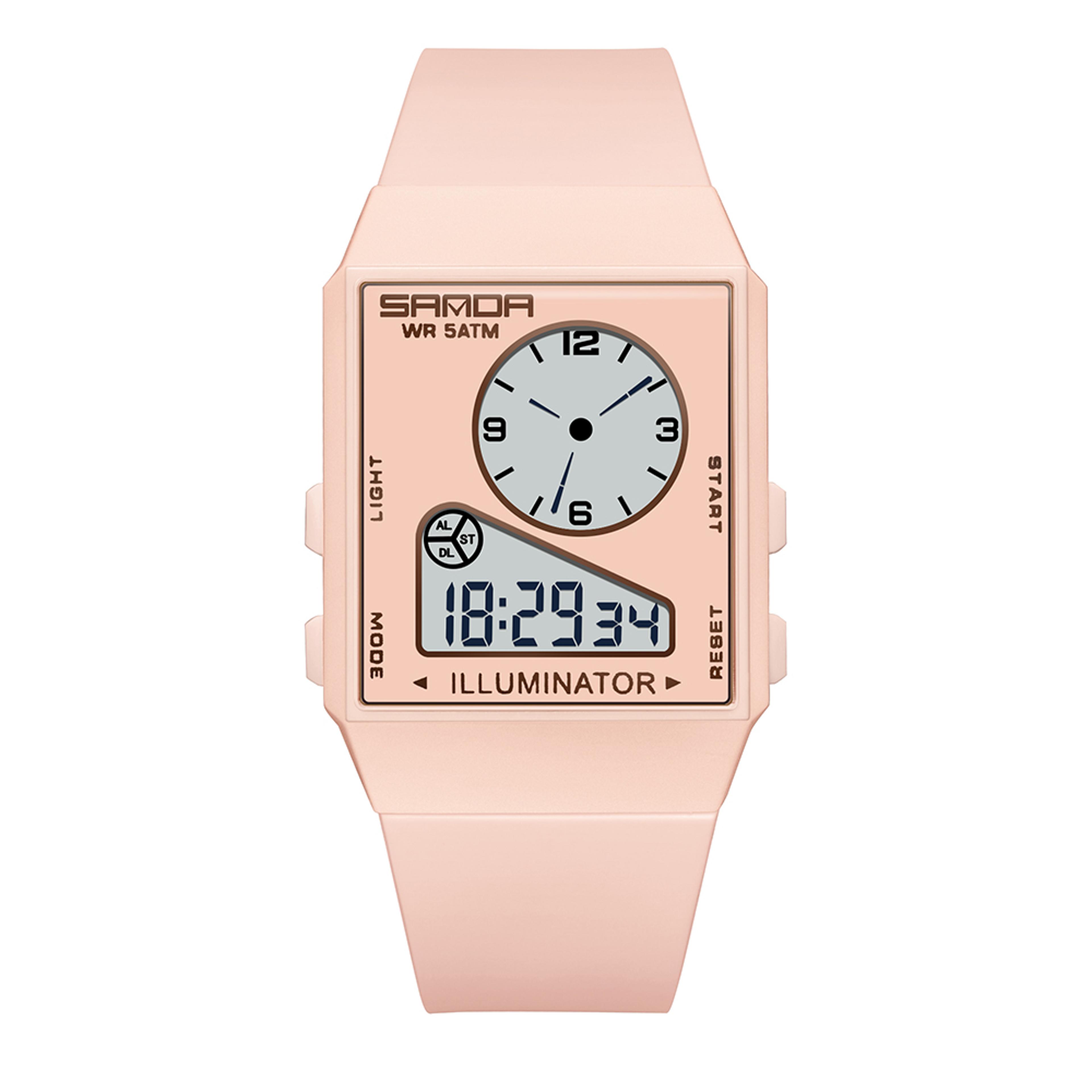 women waterproof sports digital watch outdoor quartz wristwatch with rubber strap