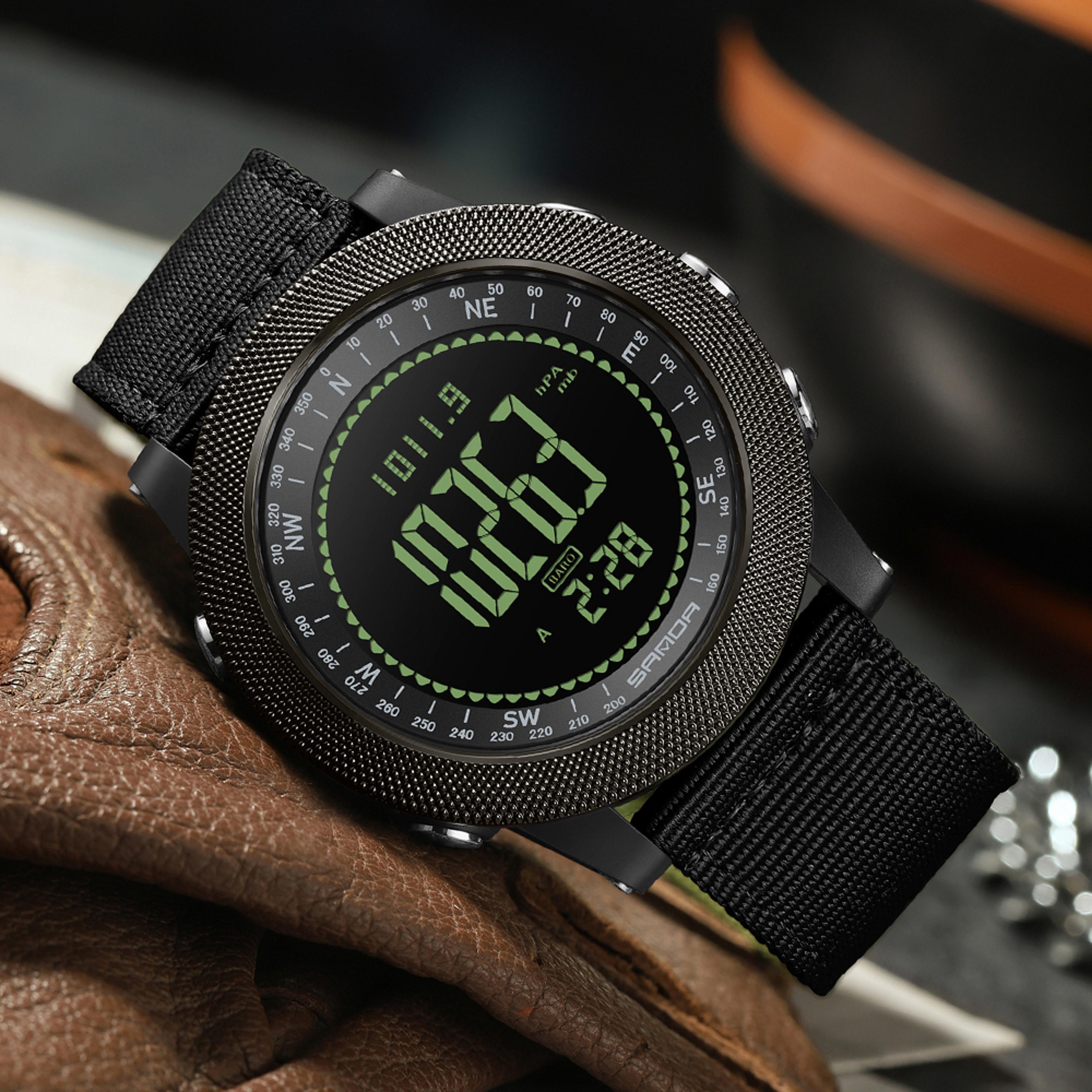 military digital sports watch men waterproof led luminous outdoor quartz wristwatch