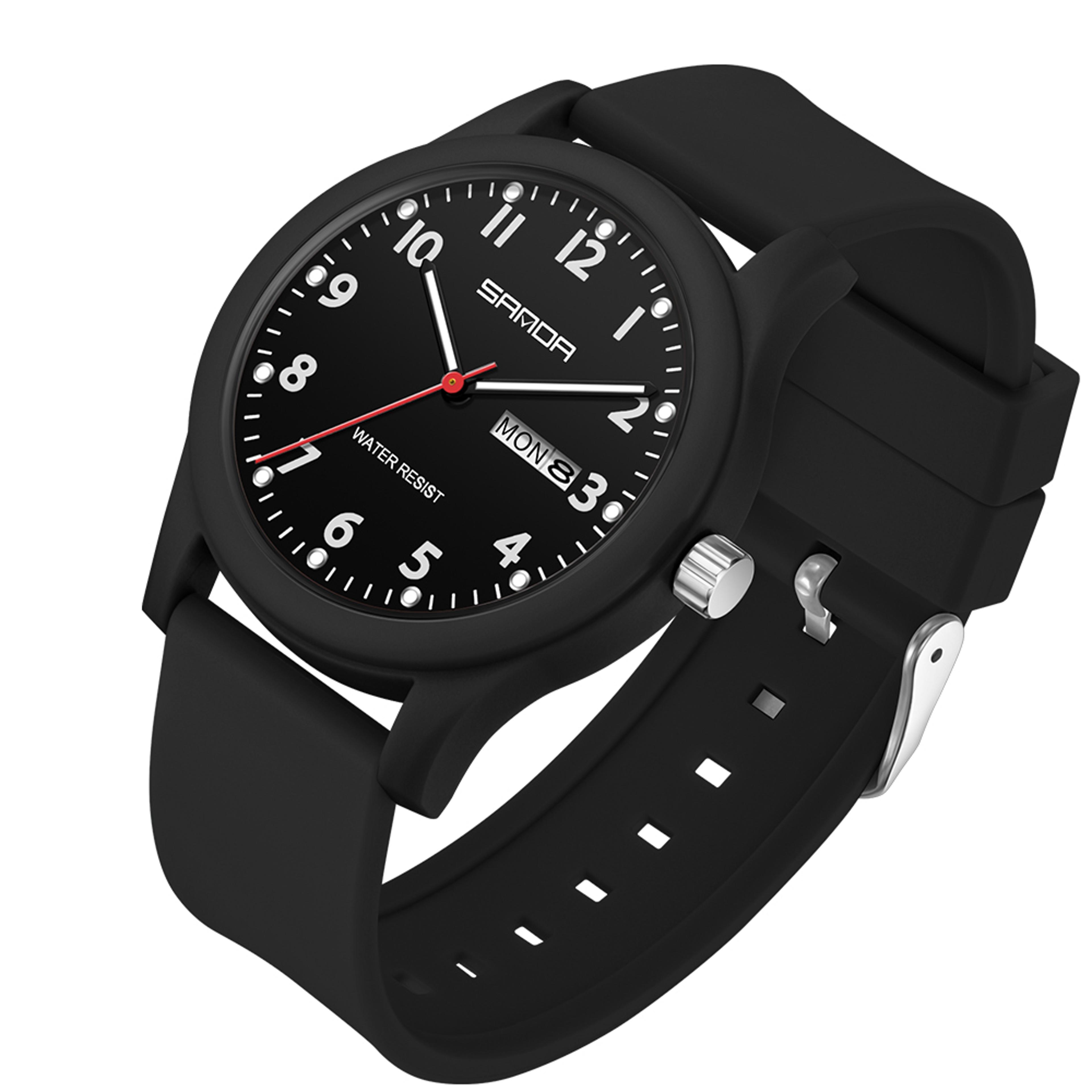 minimalist waterproof luminous quartz watch for men women with silicone strap