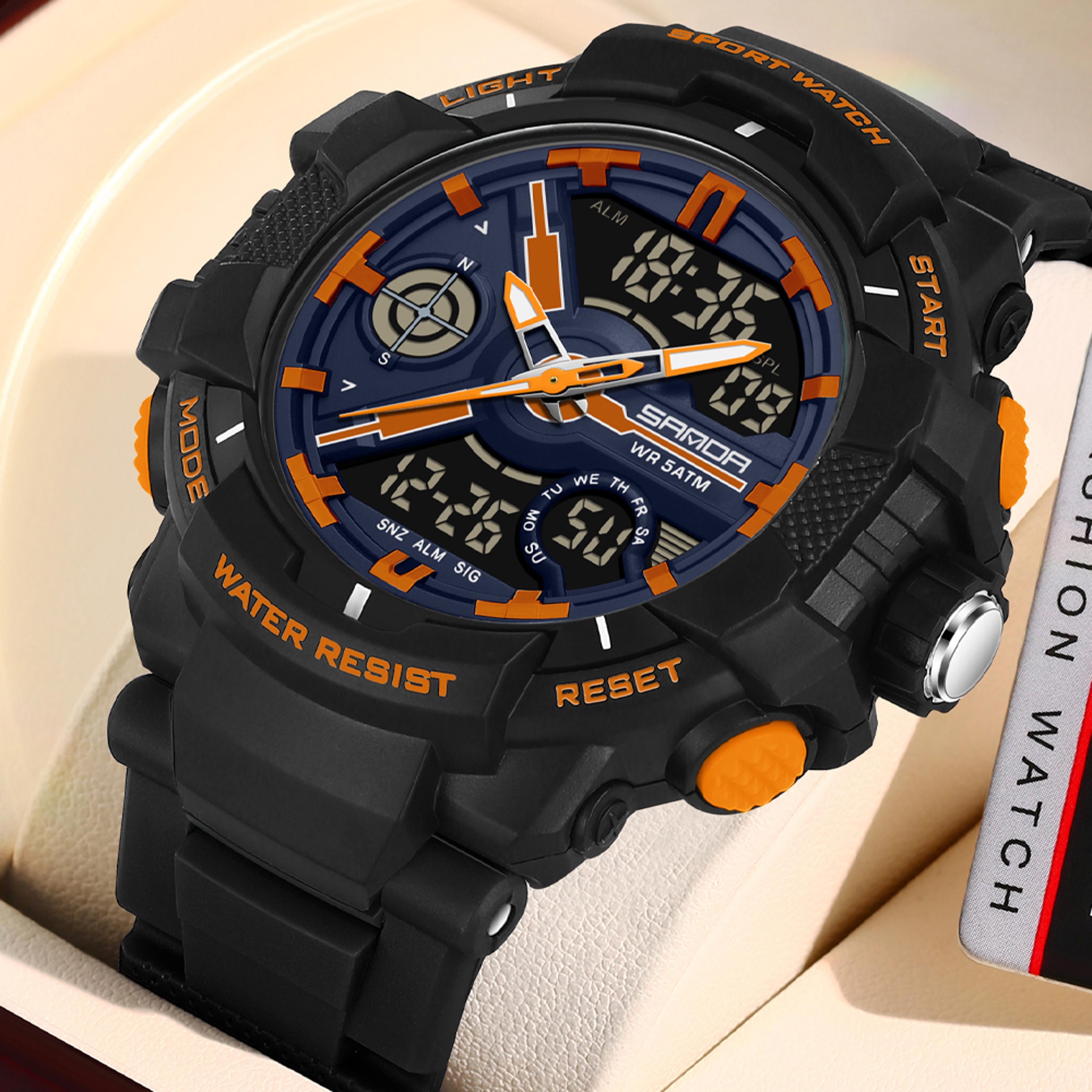 military waterproof digital quartz watch for men