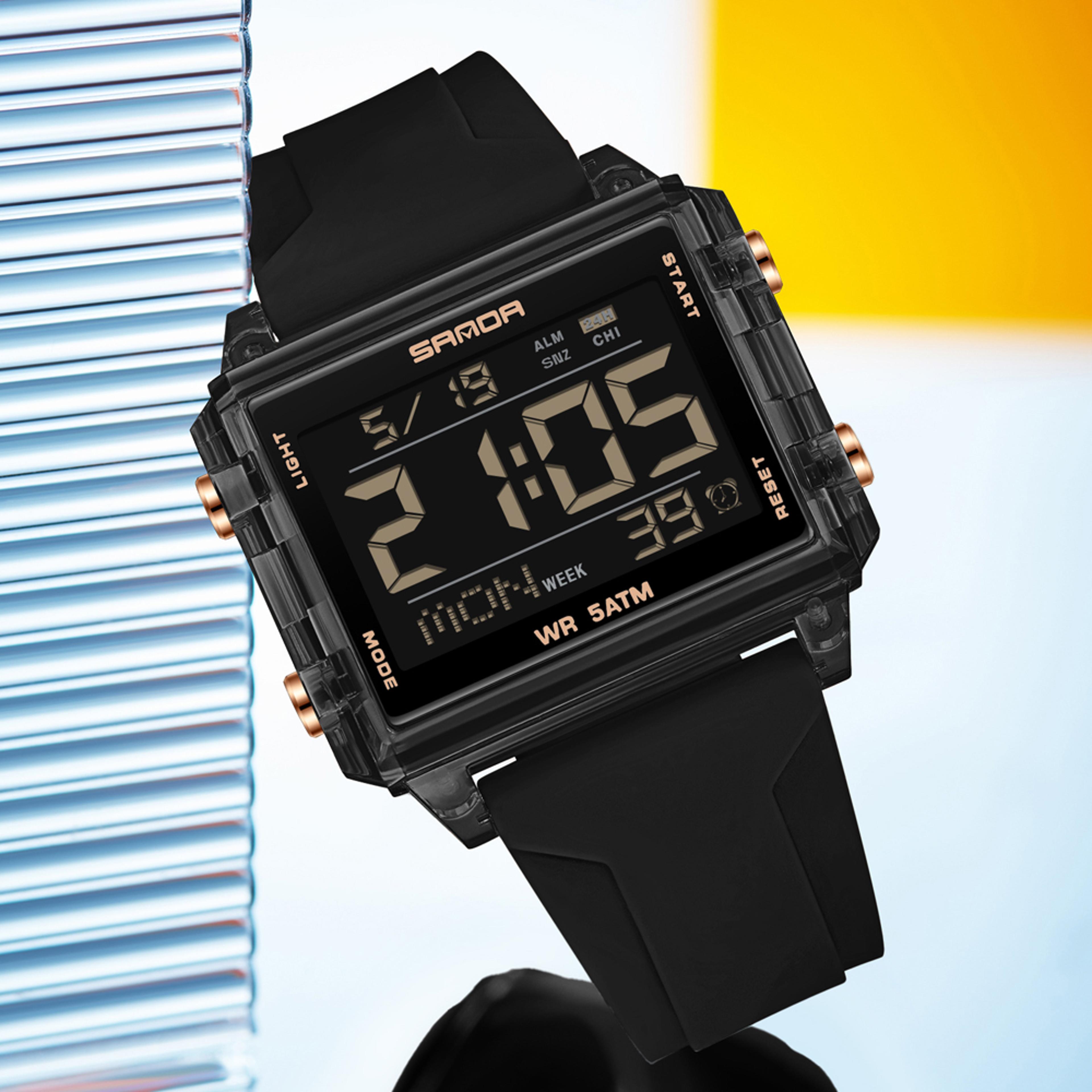 fashion led digital watch for men women waterproof world time wristwatch