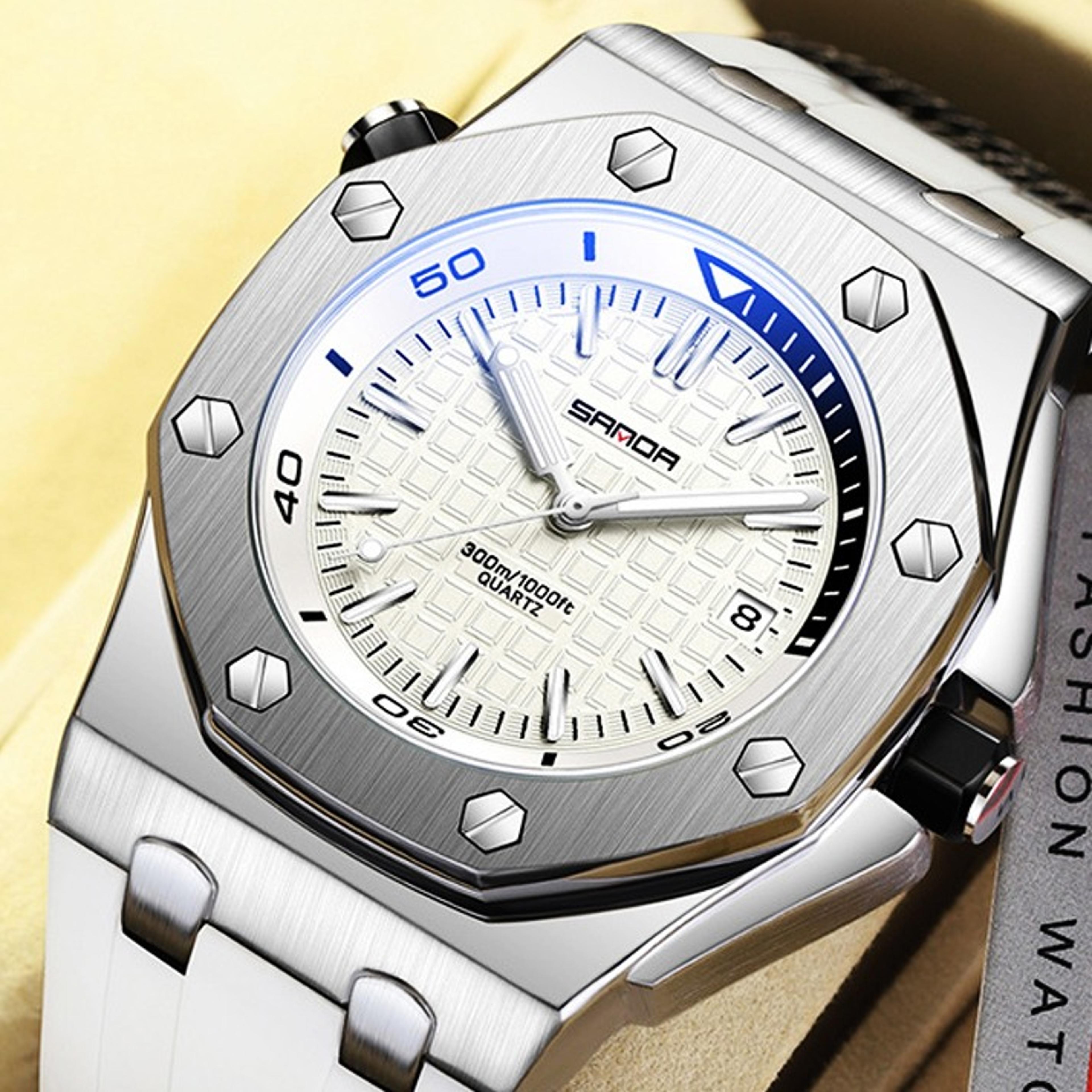luxury square mens quartz watch waterproof luminous date silicone sports wristwatch