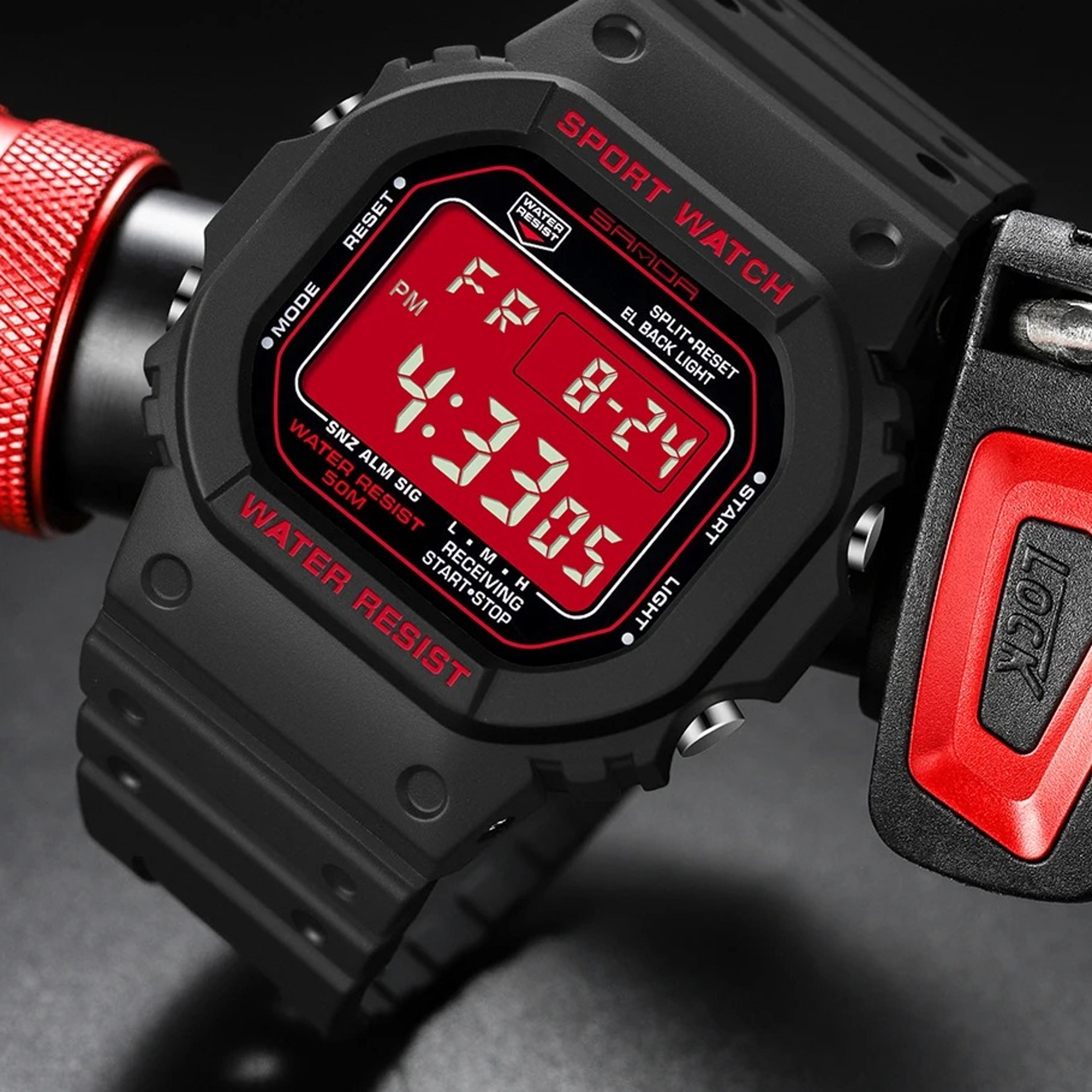 g style waterproof digital sports watch with alarm led backlight and chronograph