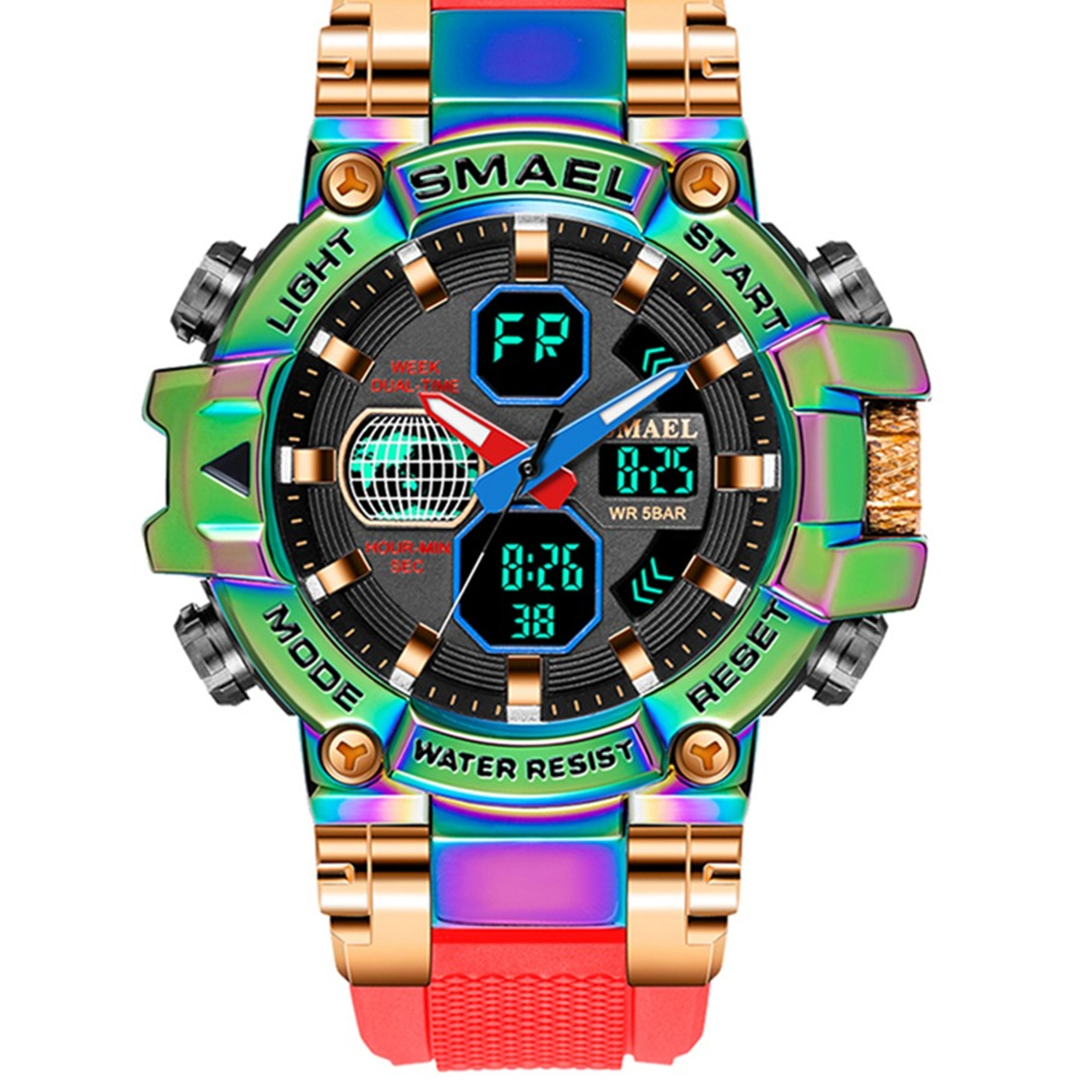 mens waterproof sports watch dual time multifunctional outdoor watch
