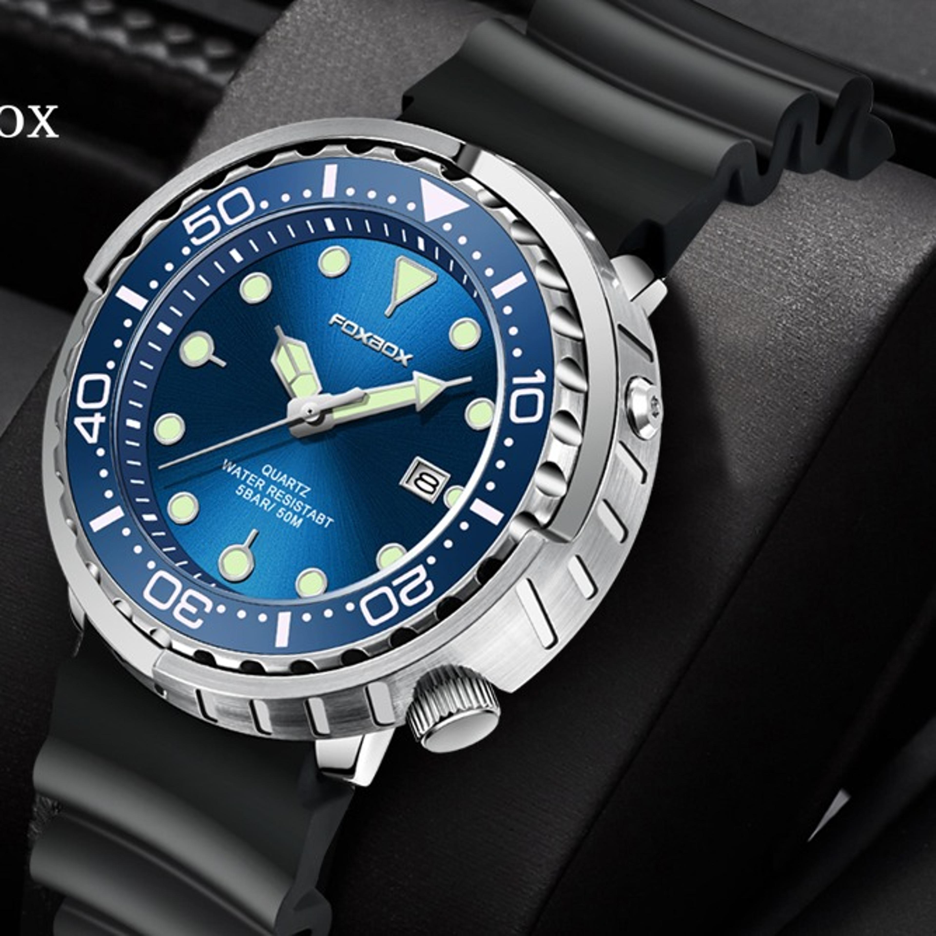 fashion diver watch men waterproof sport quartz wristwatch with date display