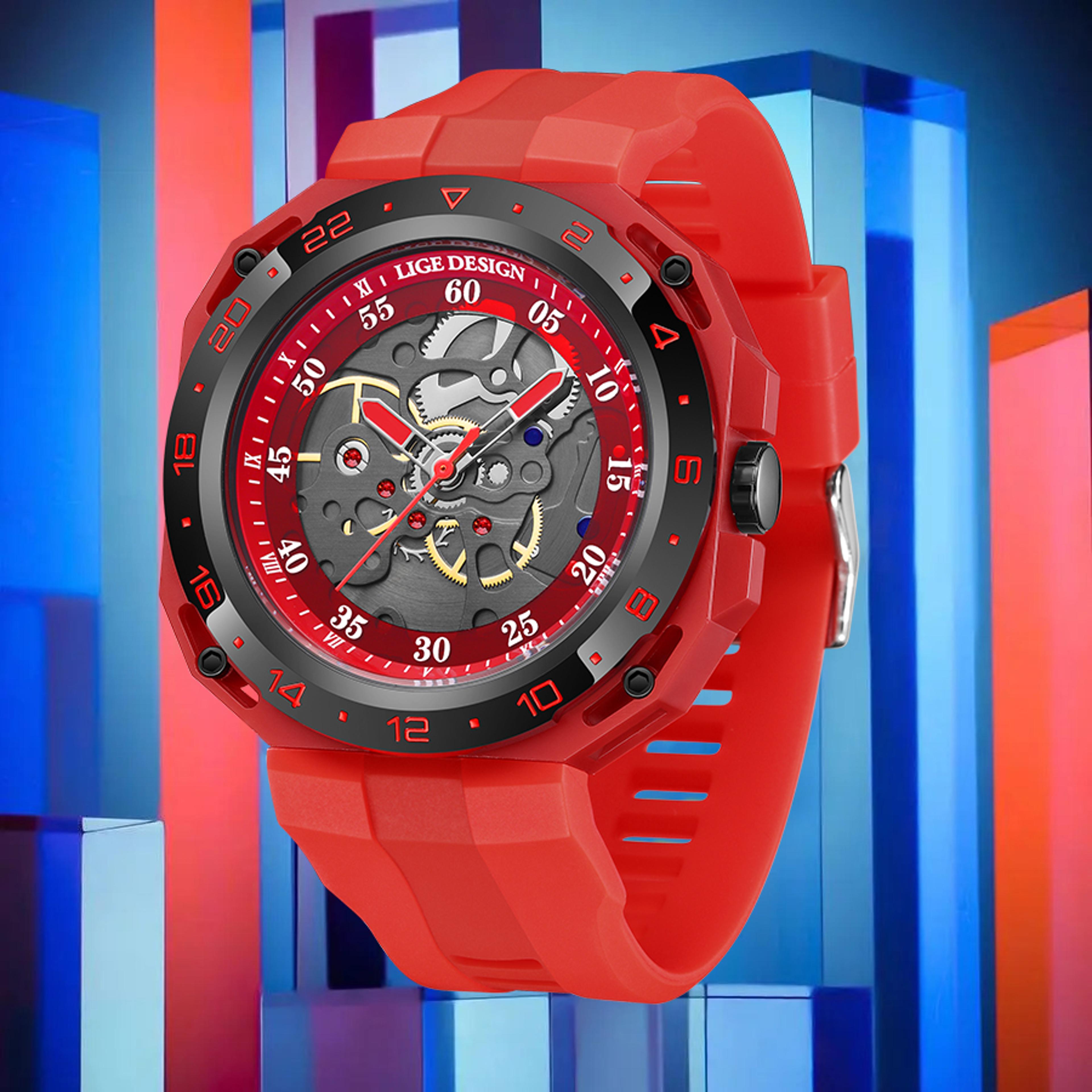 fashion casual quartz man watch sports hollow out military waterproof silicone wristwatch