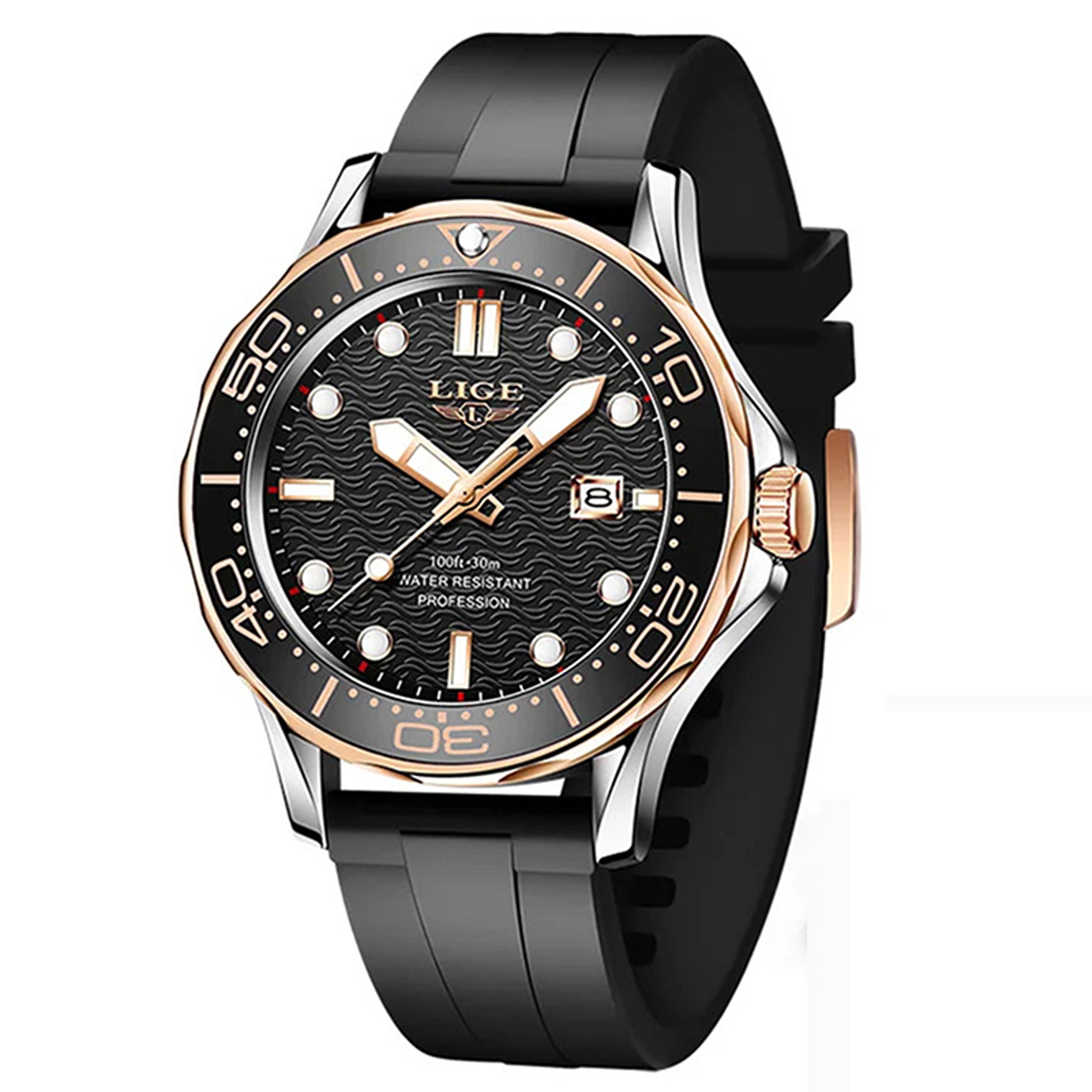 stainless steel quartz men watch luxury waterproof luminous auto date casual wristwatch