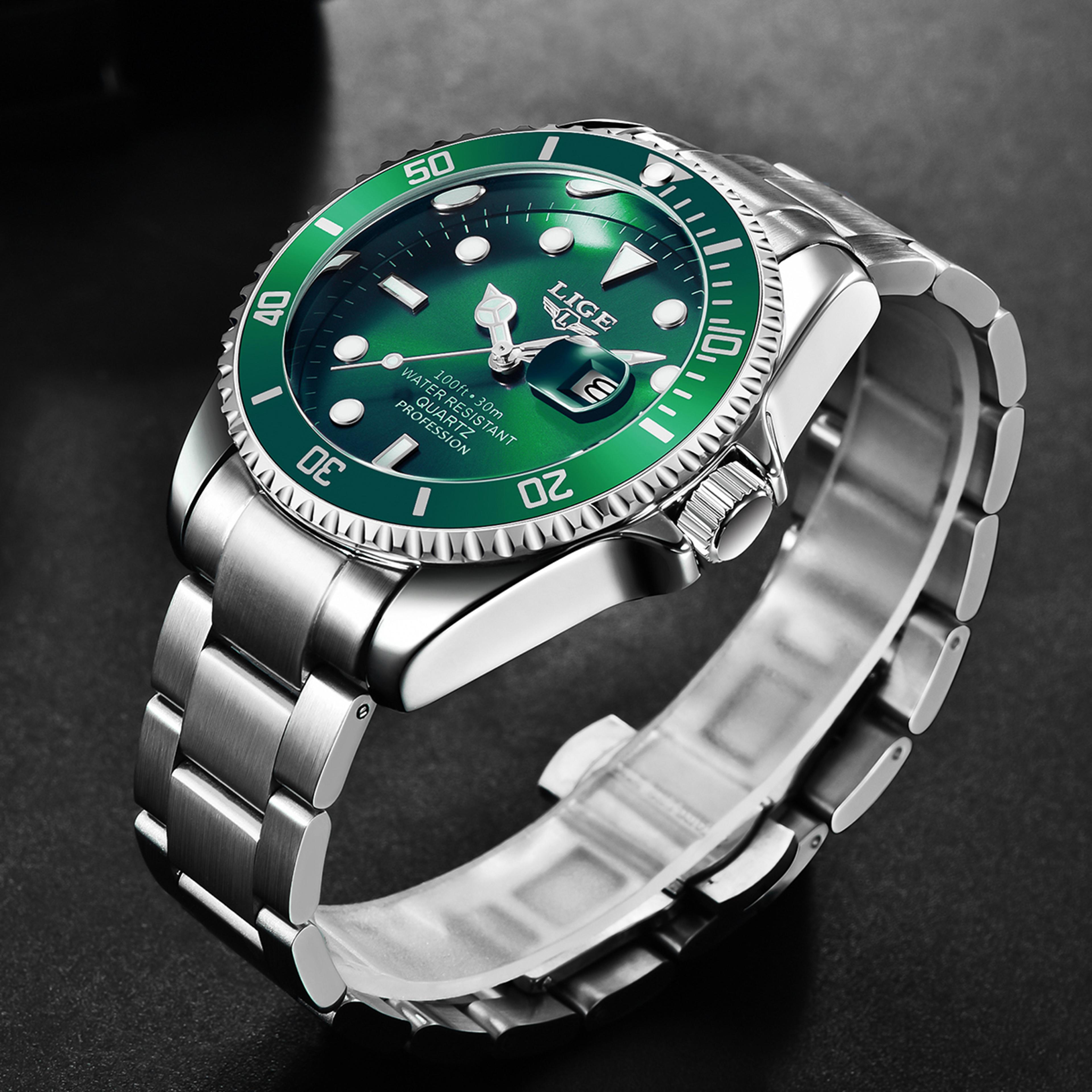 fashion luxury automatic stainless steel men watch casual sport date wristwatch