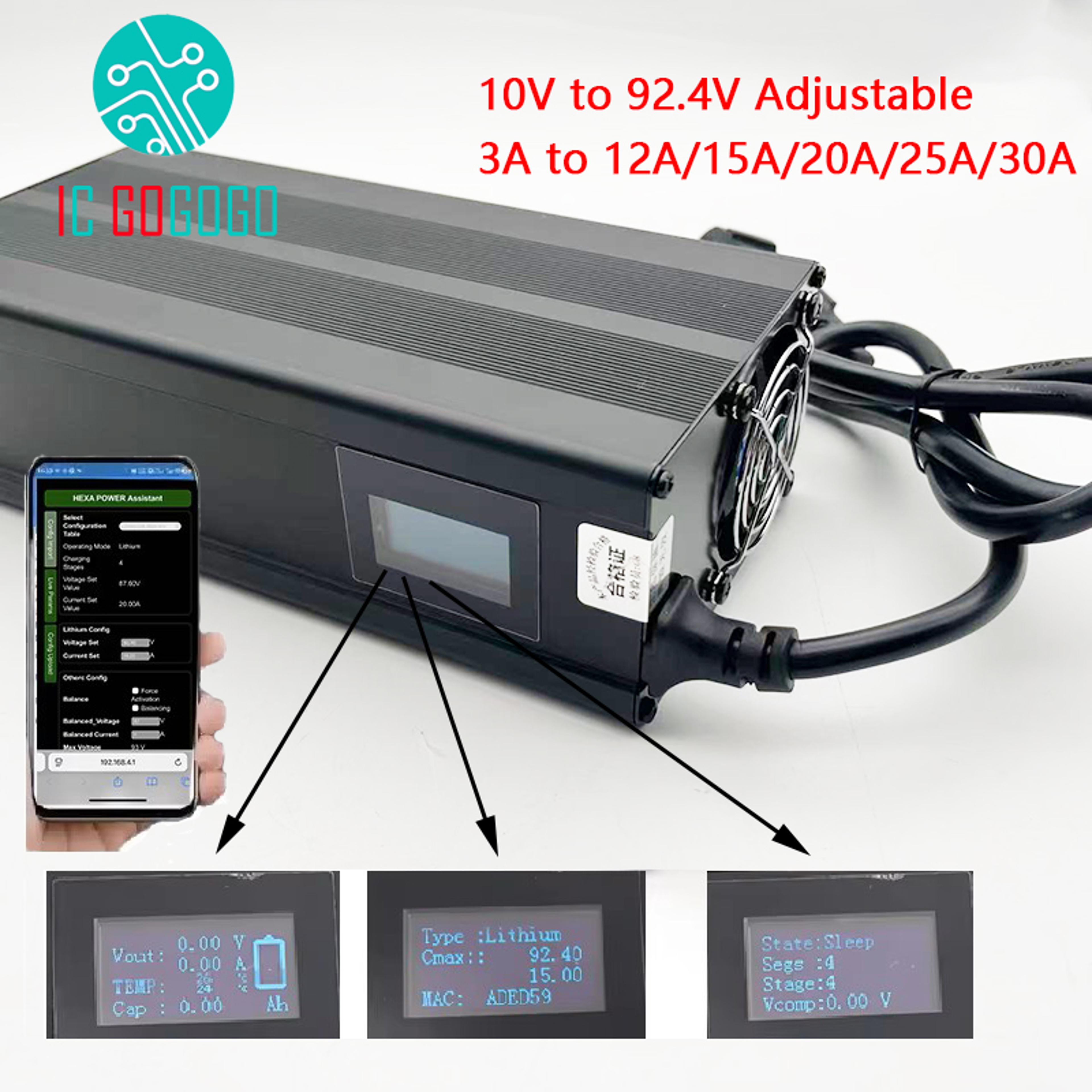 adjustable lithium battery charger lifepo4 smart charger