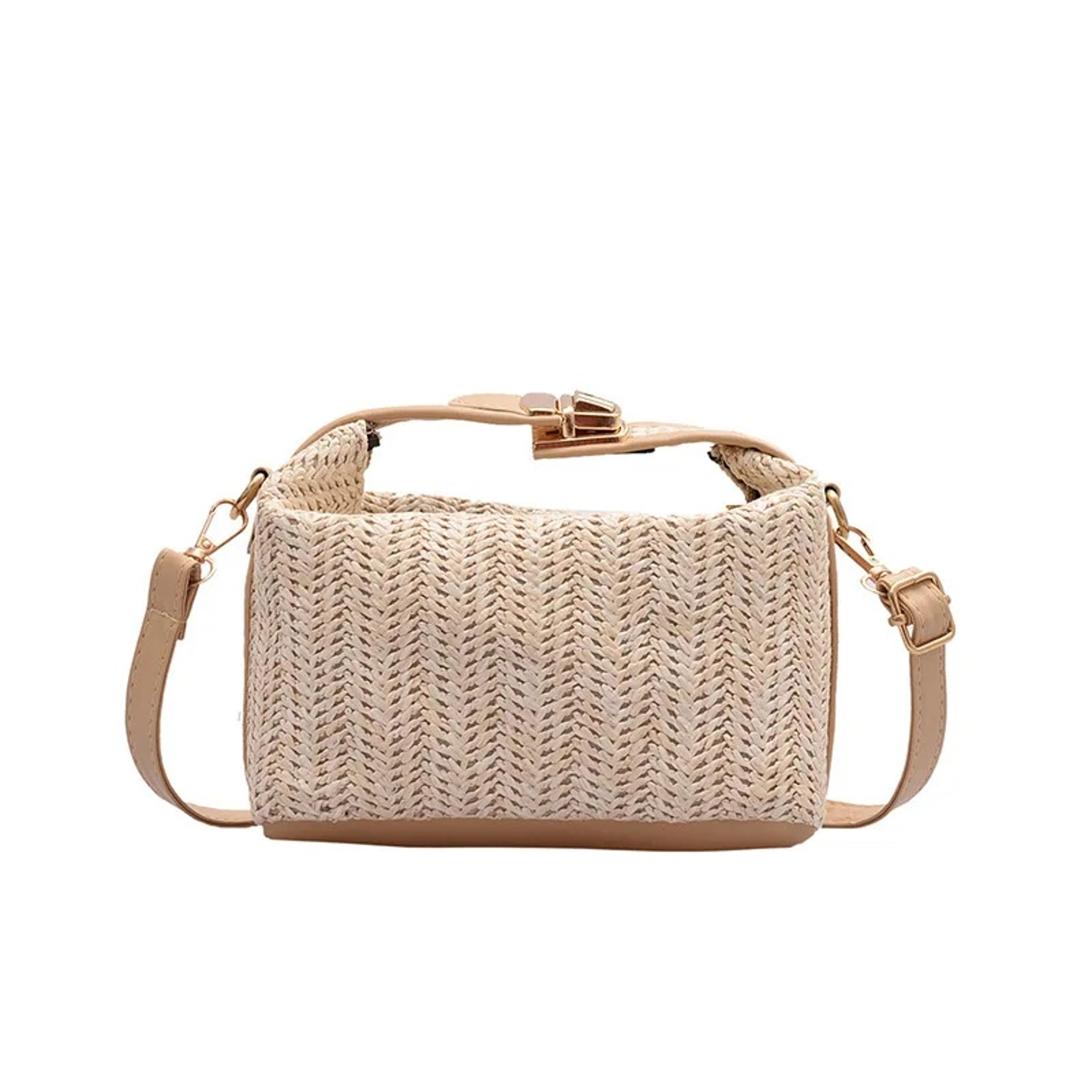boho woven straw beach bucket bag for women summer crossbody shoulder purse