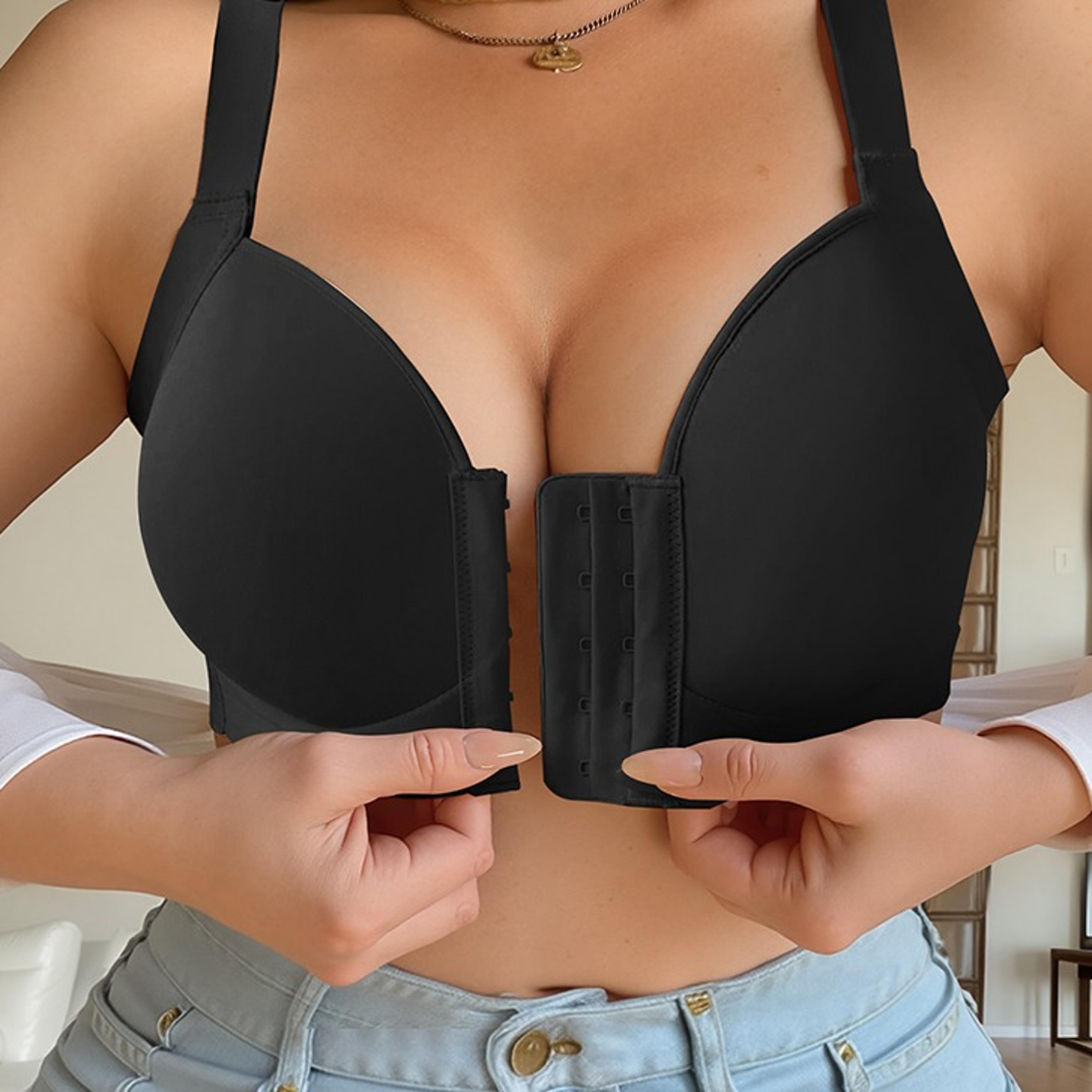 comfort fit front closure wireless plus size seamless bra