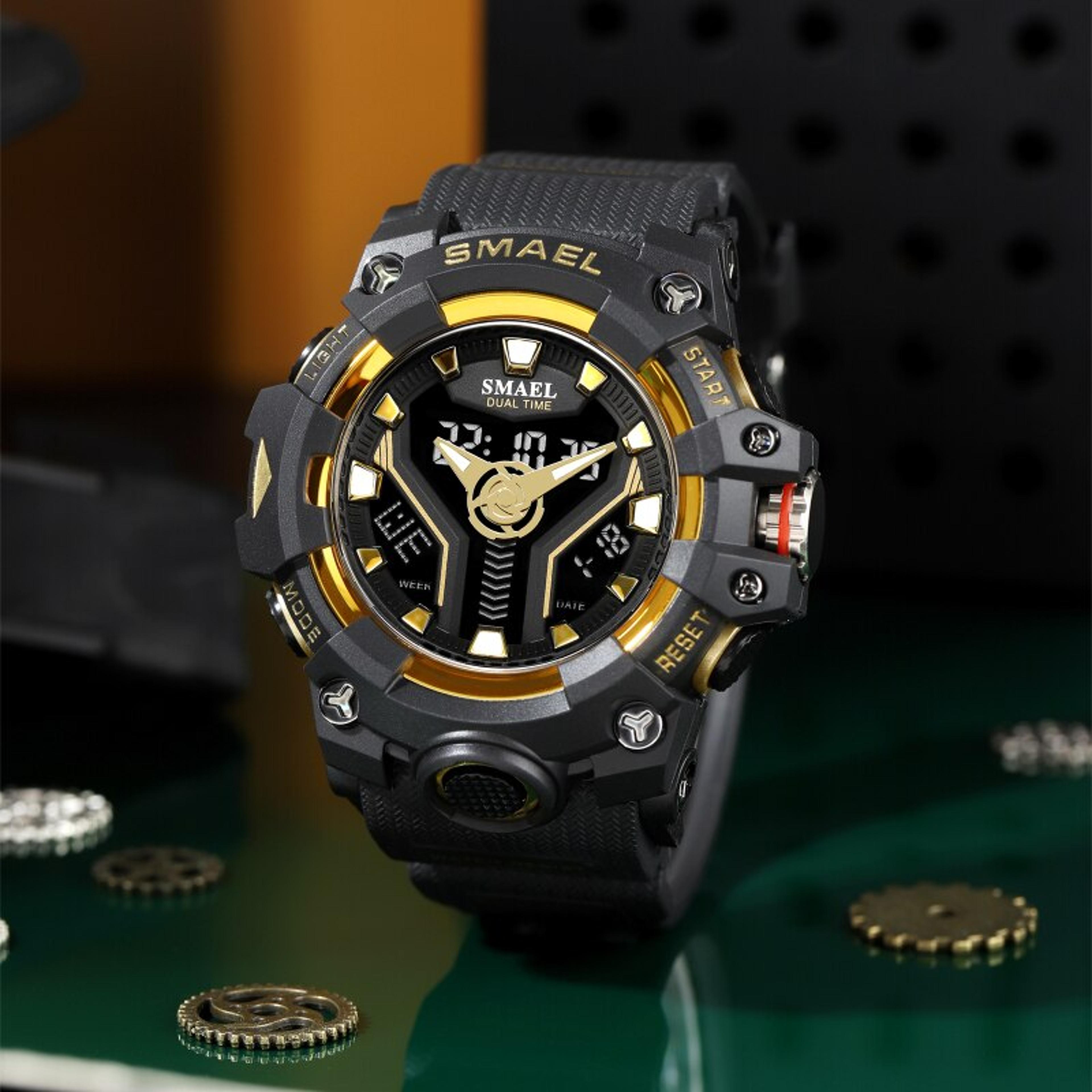 mens analog digital sport watch 50m waterproof dual time chronograph
