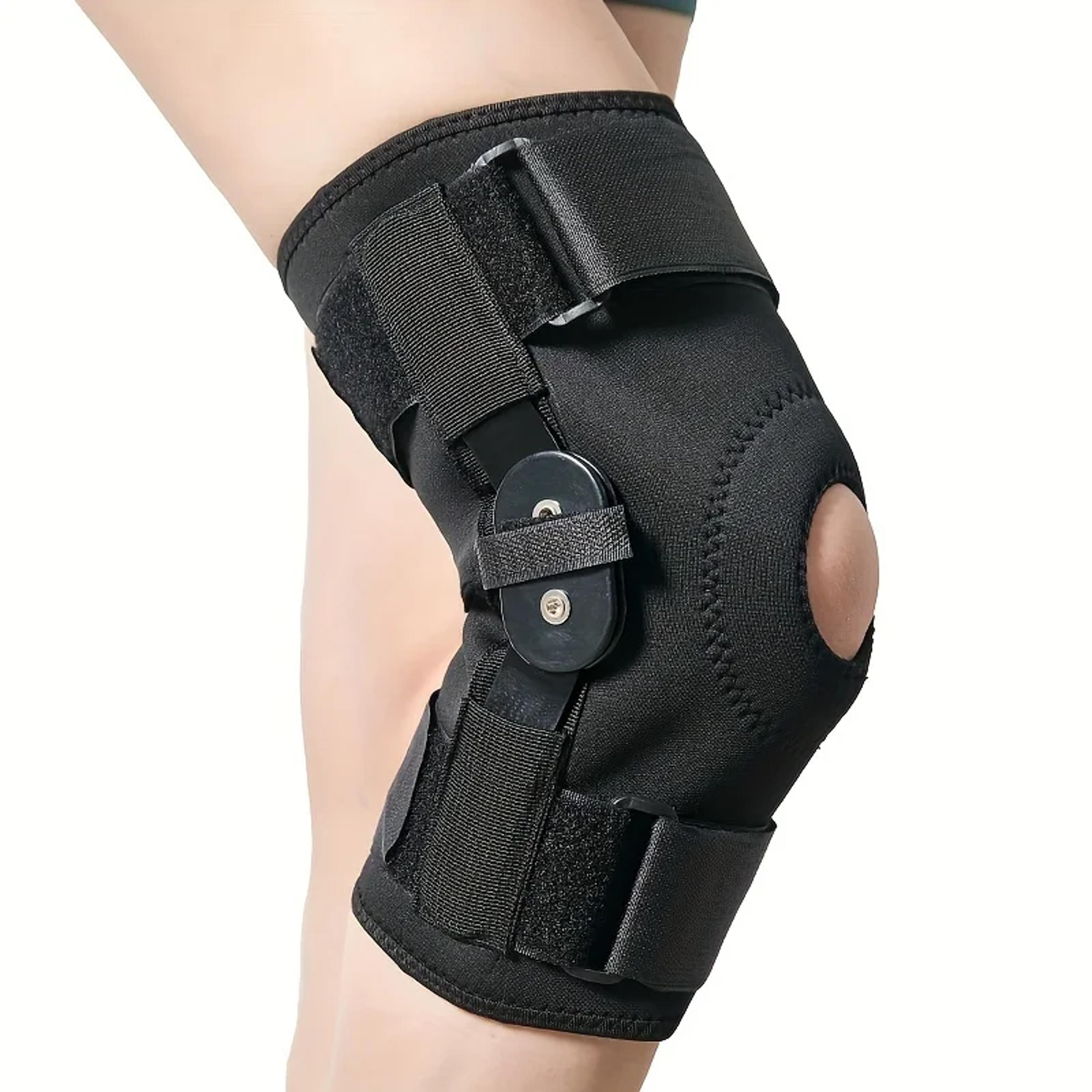 adjustable knee support brace with side stabilizers and patella gel pad