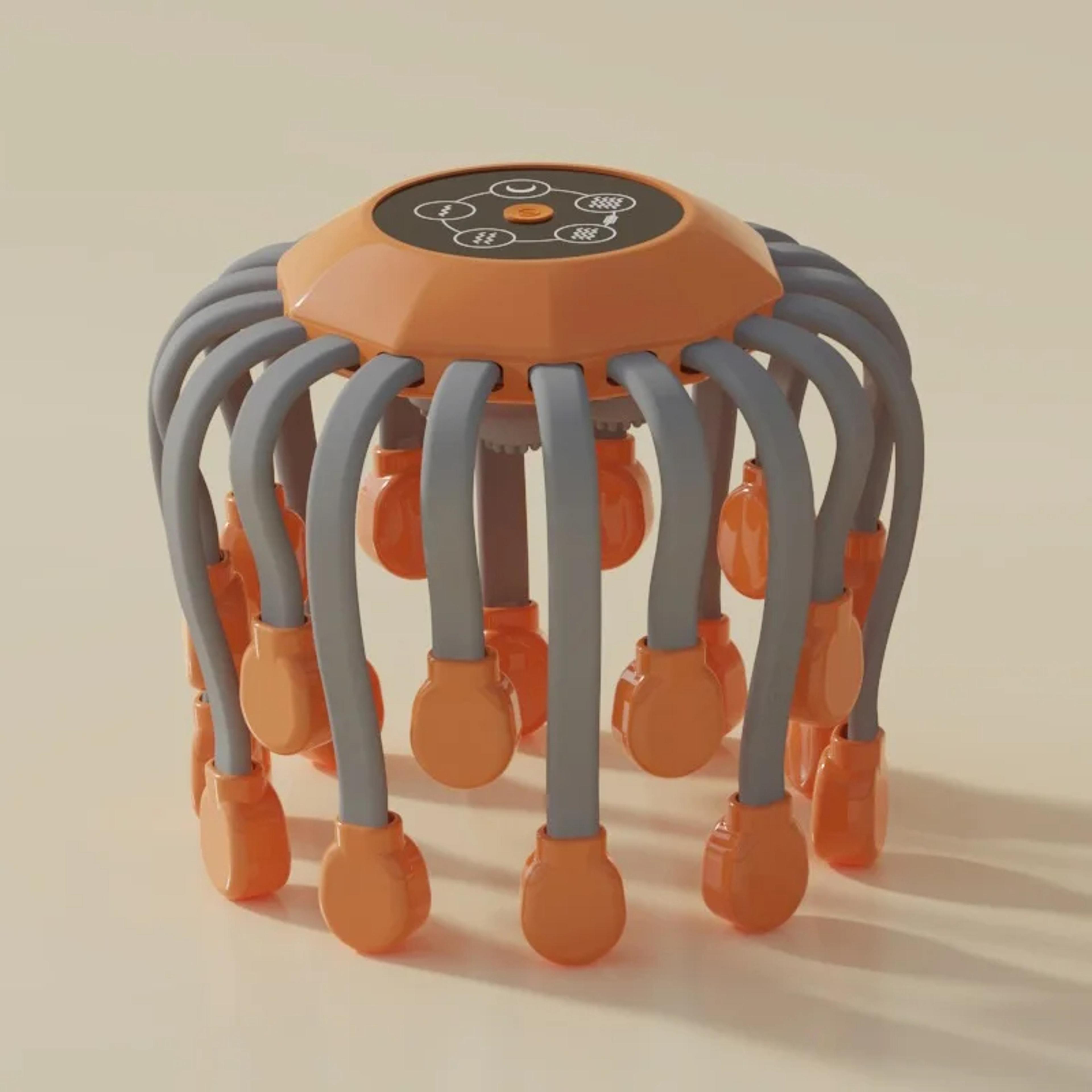 electric scalp massager with red light vibration for stress relief