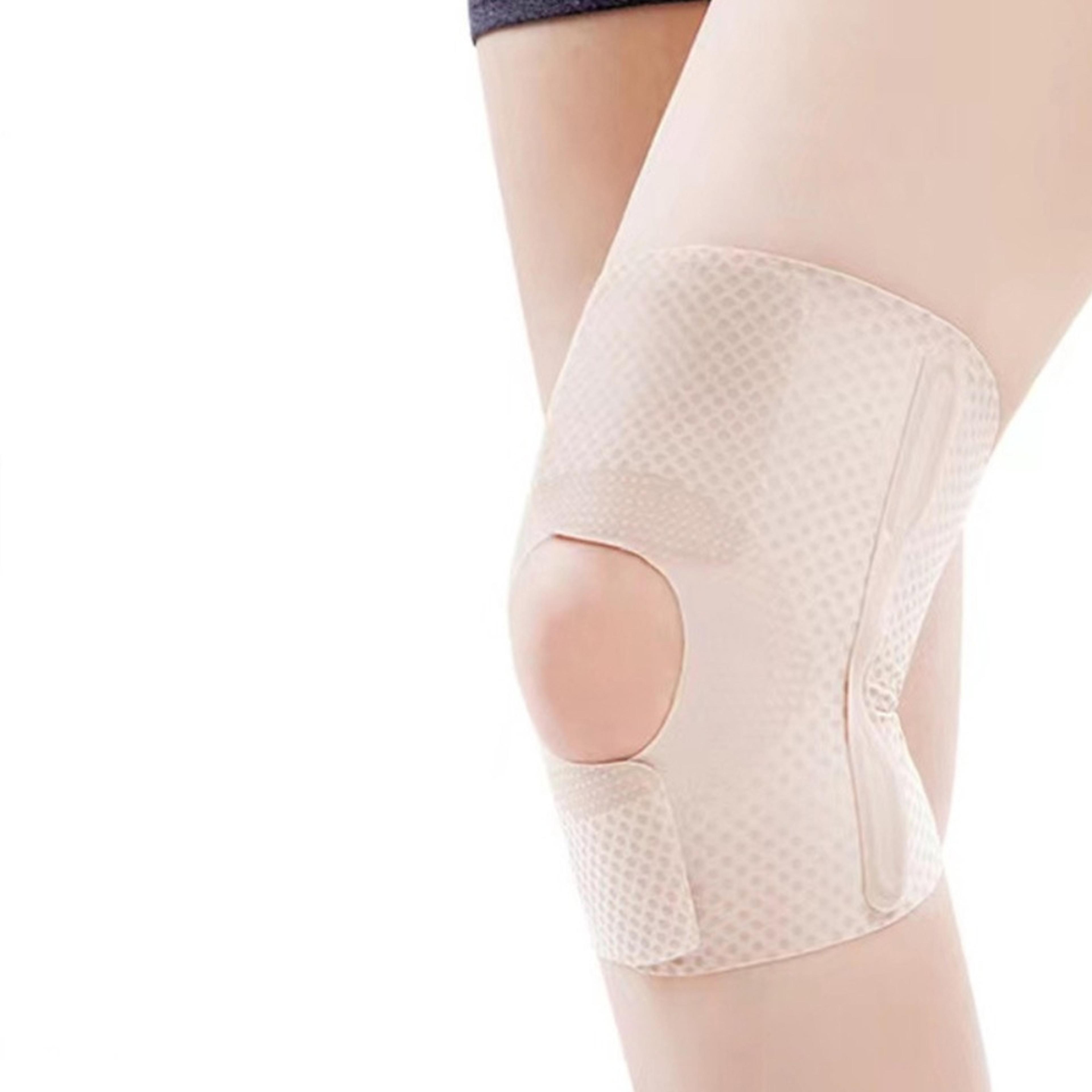 ultra thin meniscus knee support with spring stabilizers for running sports