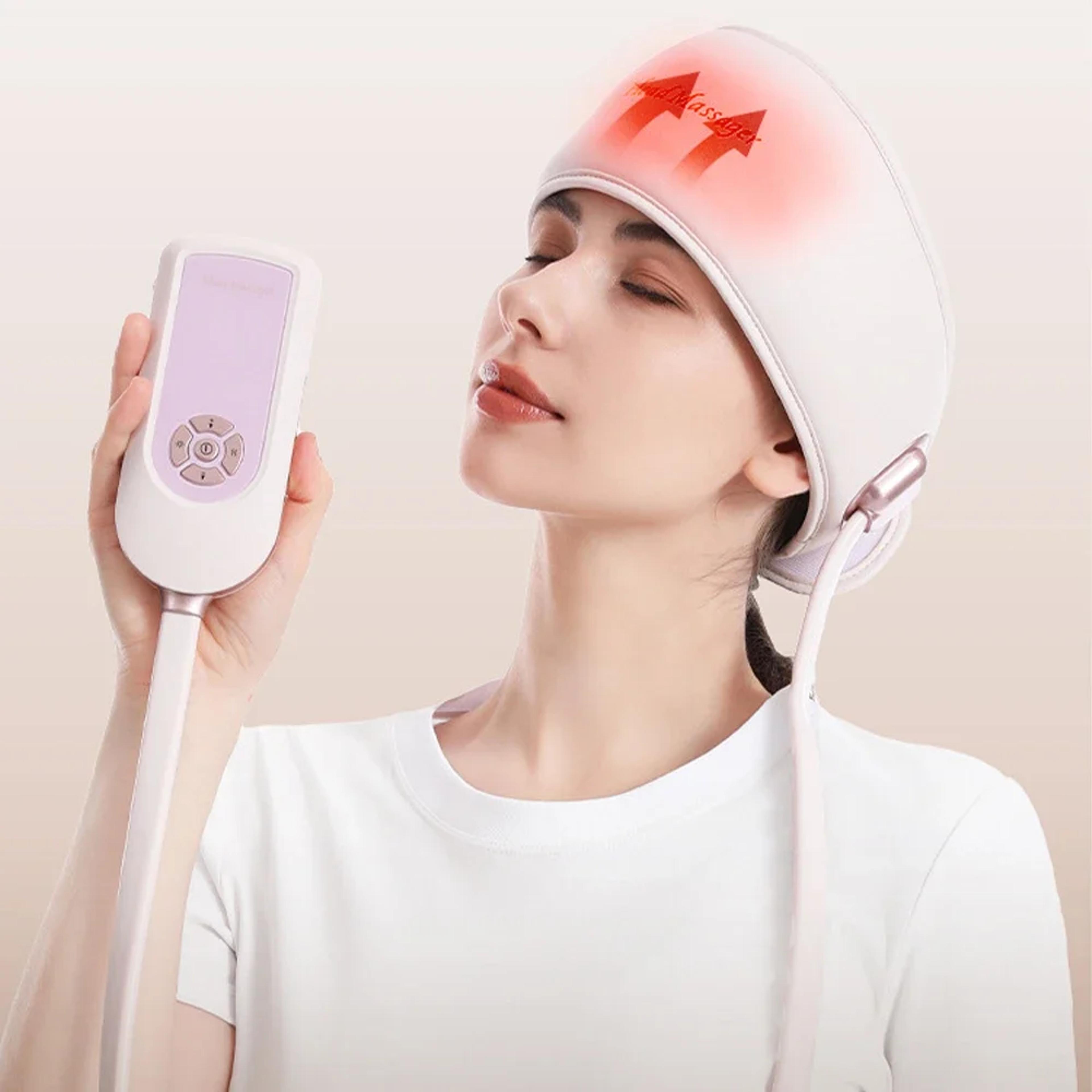 electric head massager with heat and six zone air pressure eye massage