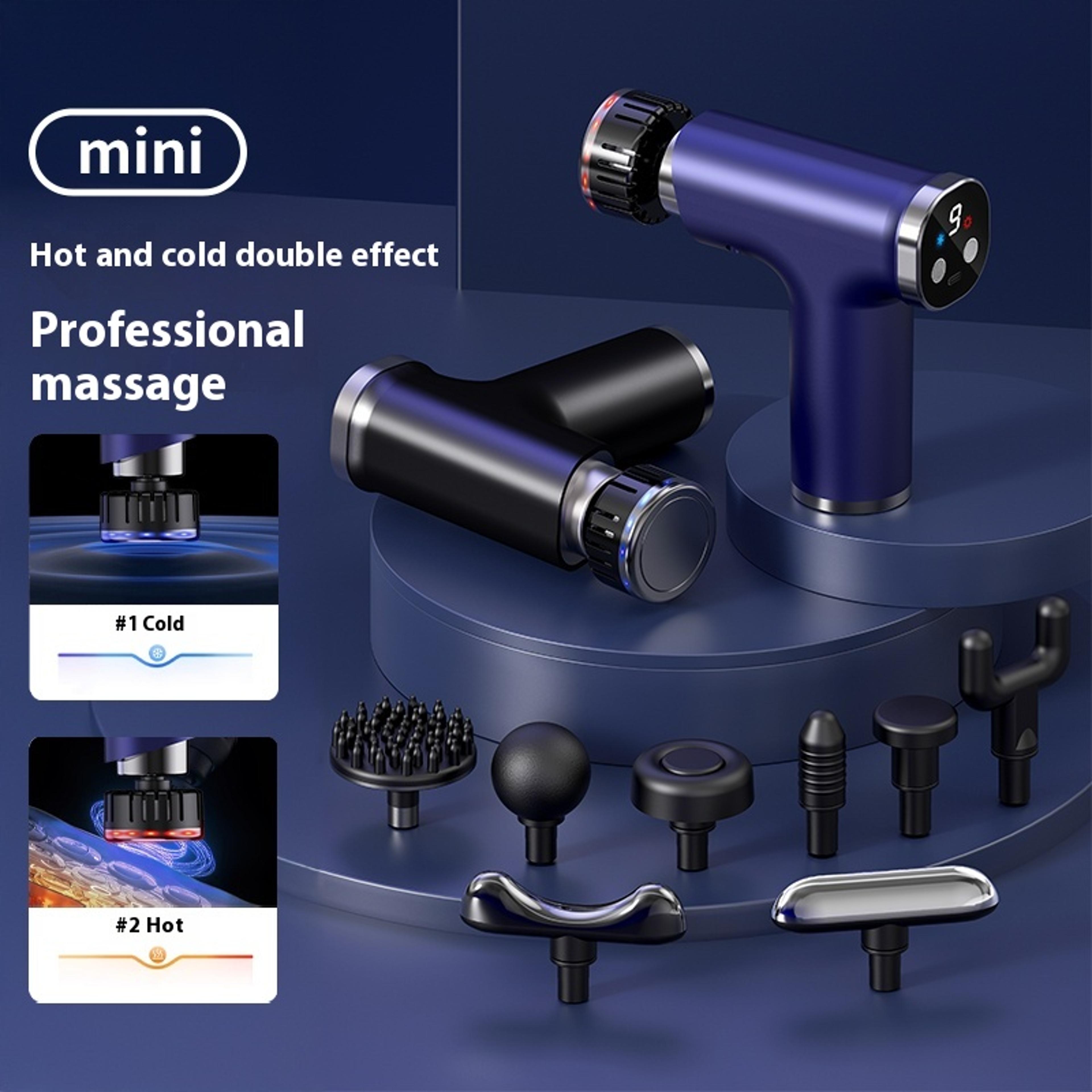 heat and cold deep tissue massage gun with nine speed levels and portable quiet design