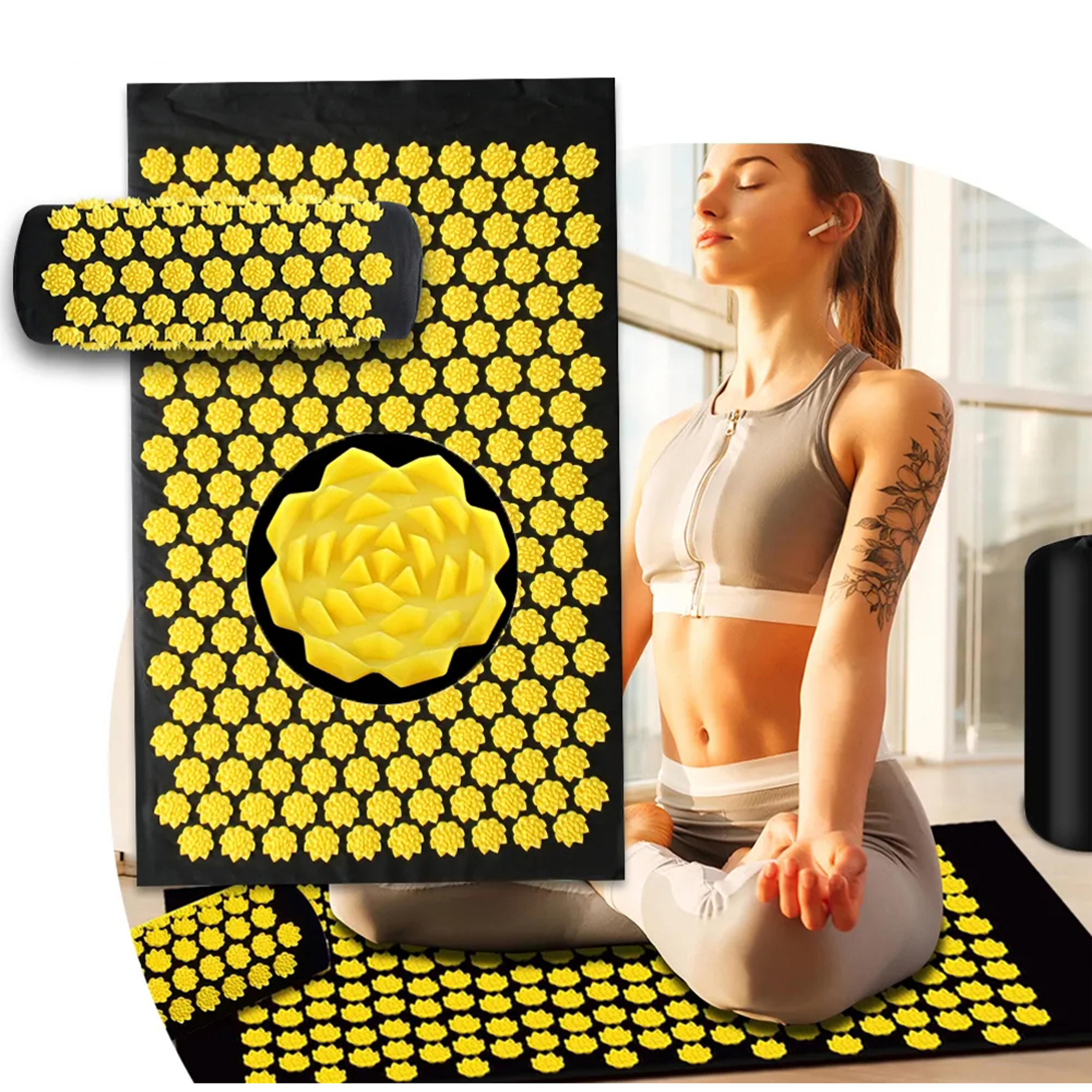acupressure mat and pillow set with foot massage mat for full body relaxation