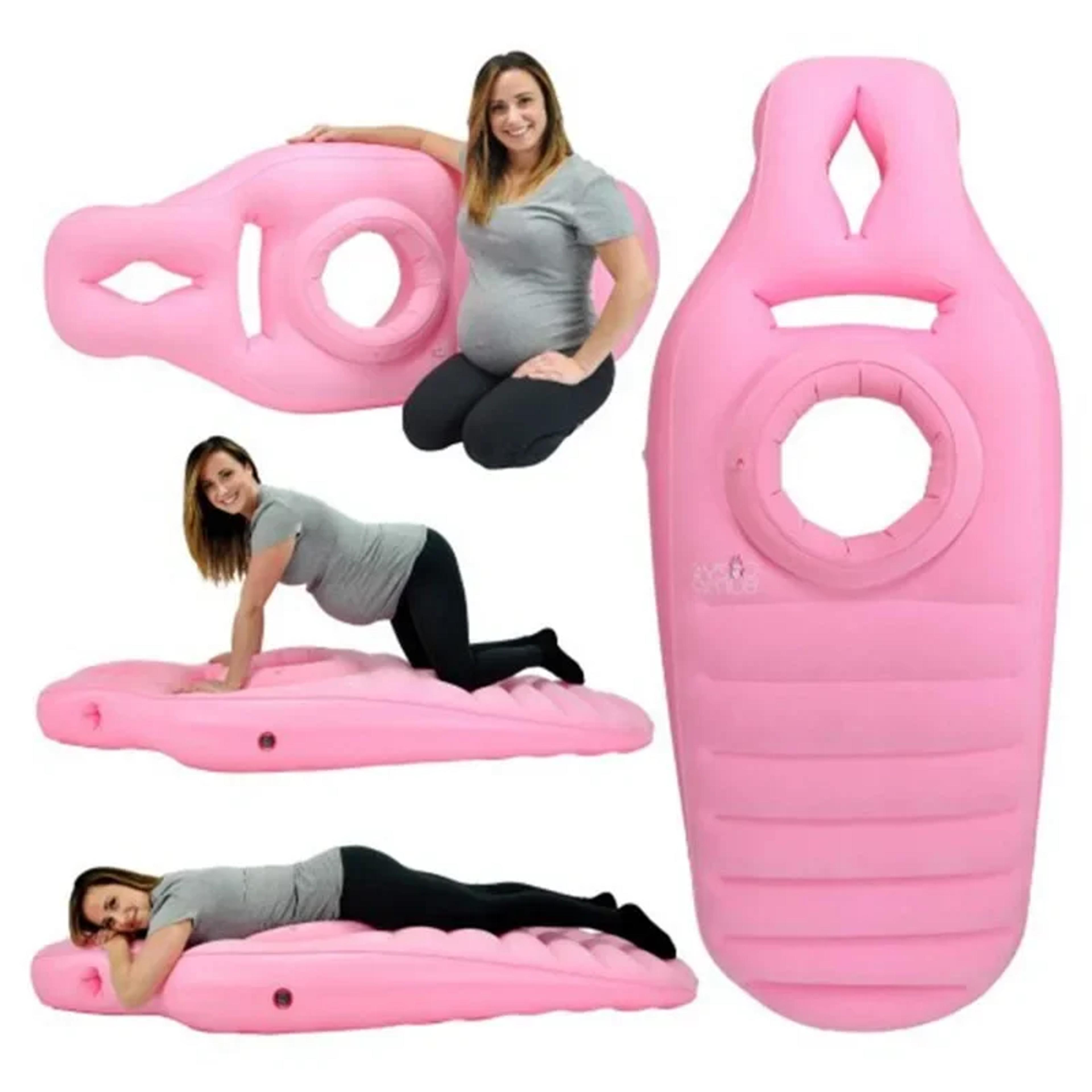 inflatable pregnancy pillow with belly hole full body maternity sleeping and yoga mat
