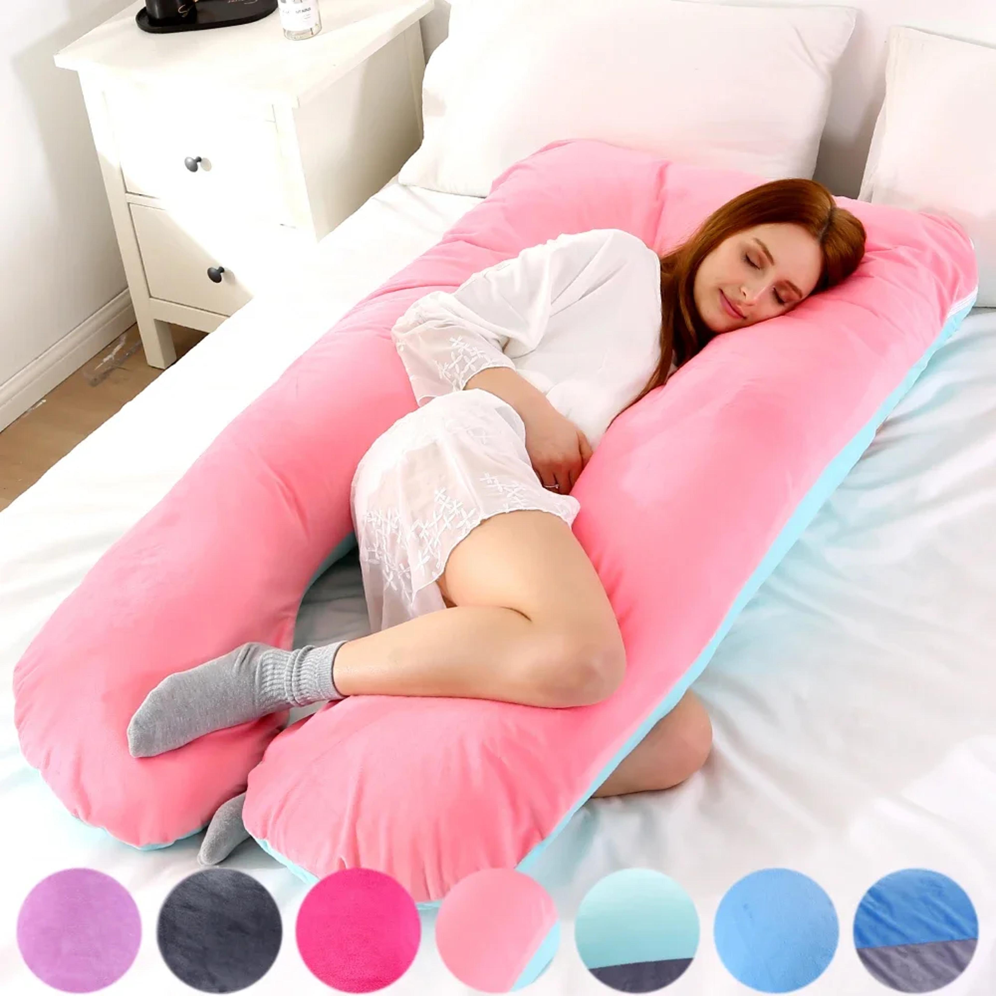 soft fleece u shaped pregnancy pillow full body maternity support cushion