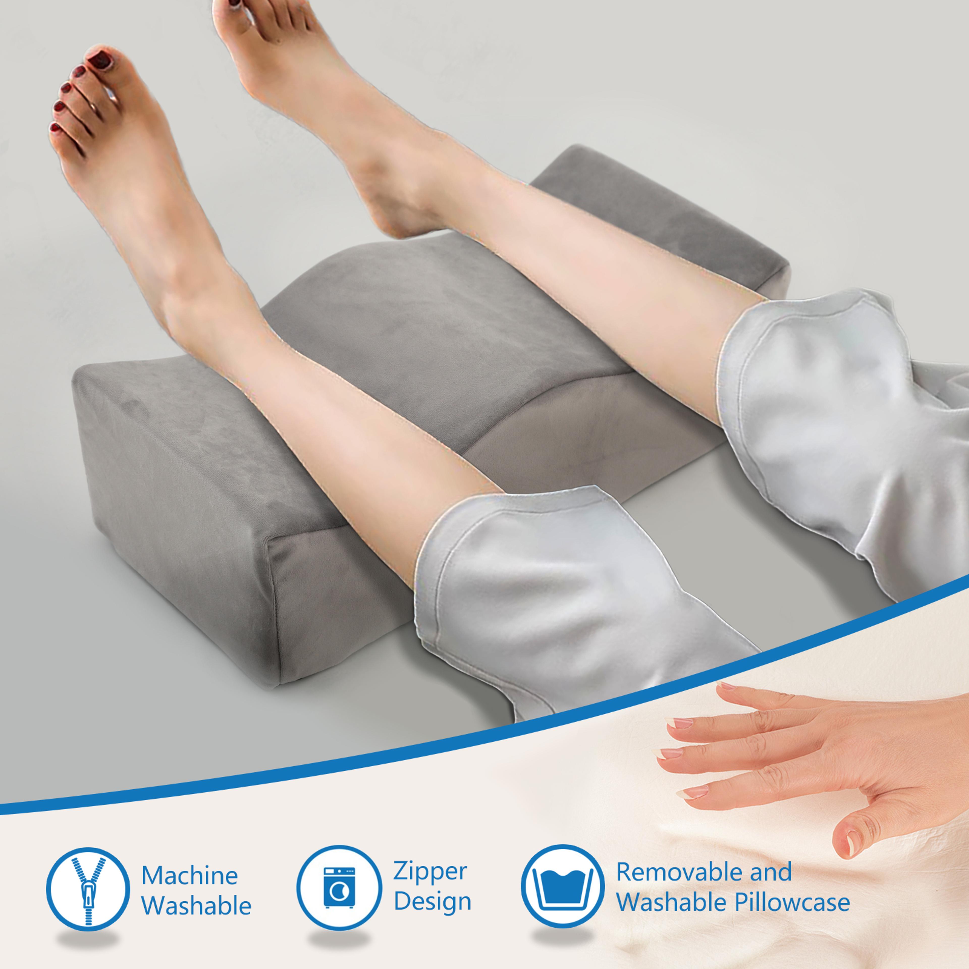 ergonomic memory foam leg pillow for pressure relief and side sleeper support