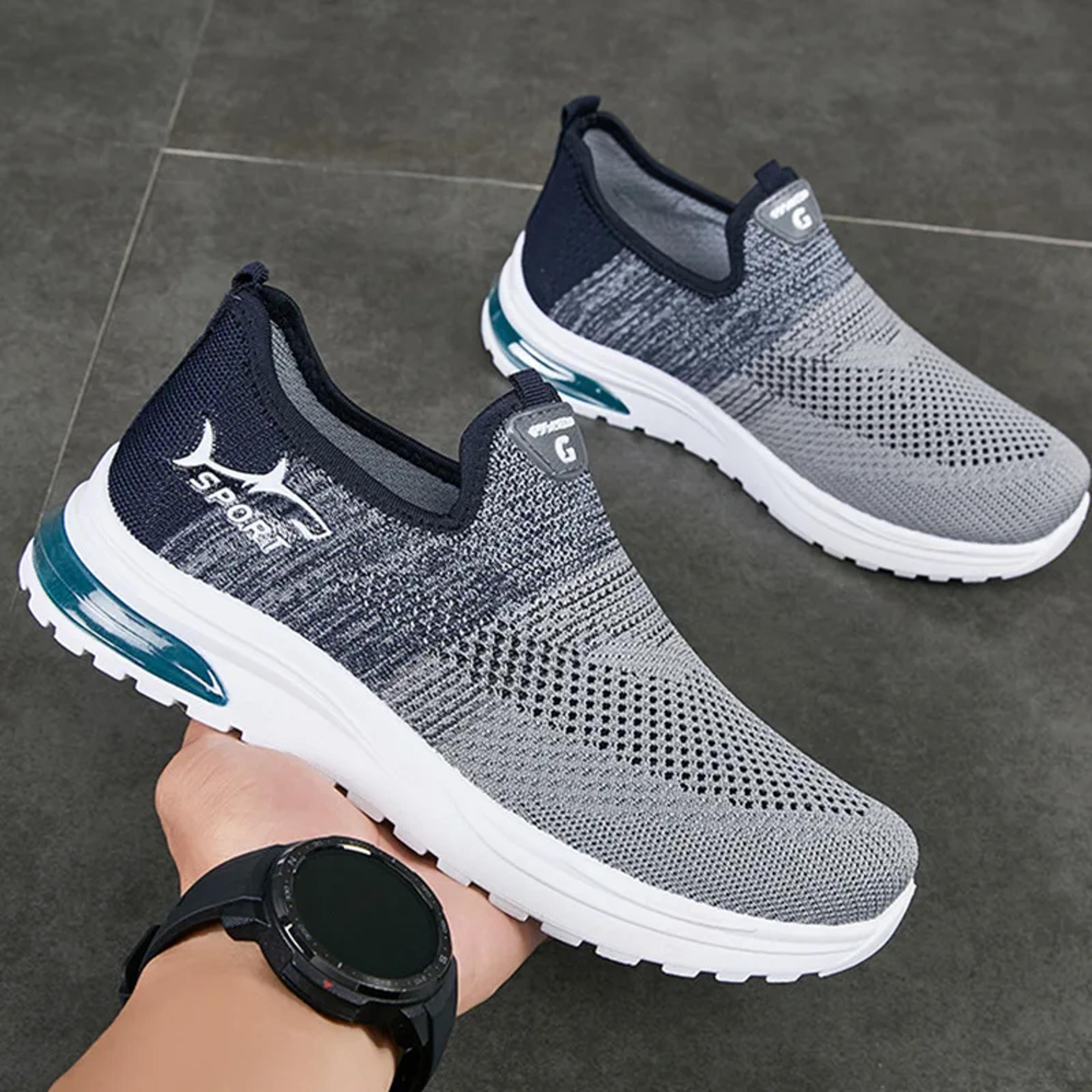 mens breathable mesh slip on shoes lightweight casual walking sneakers